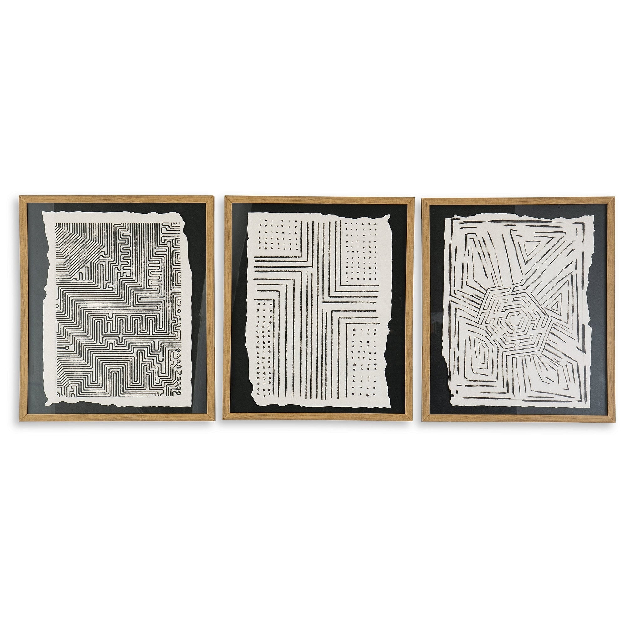 Décoration murale Wonderstow noir/beige, lot de 3