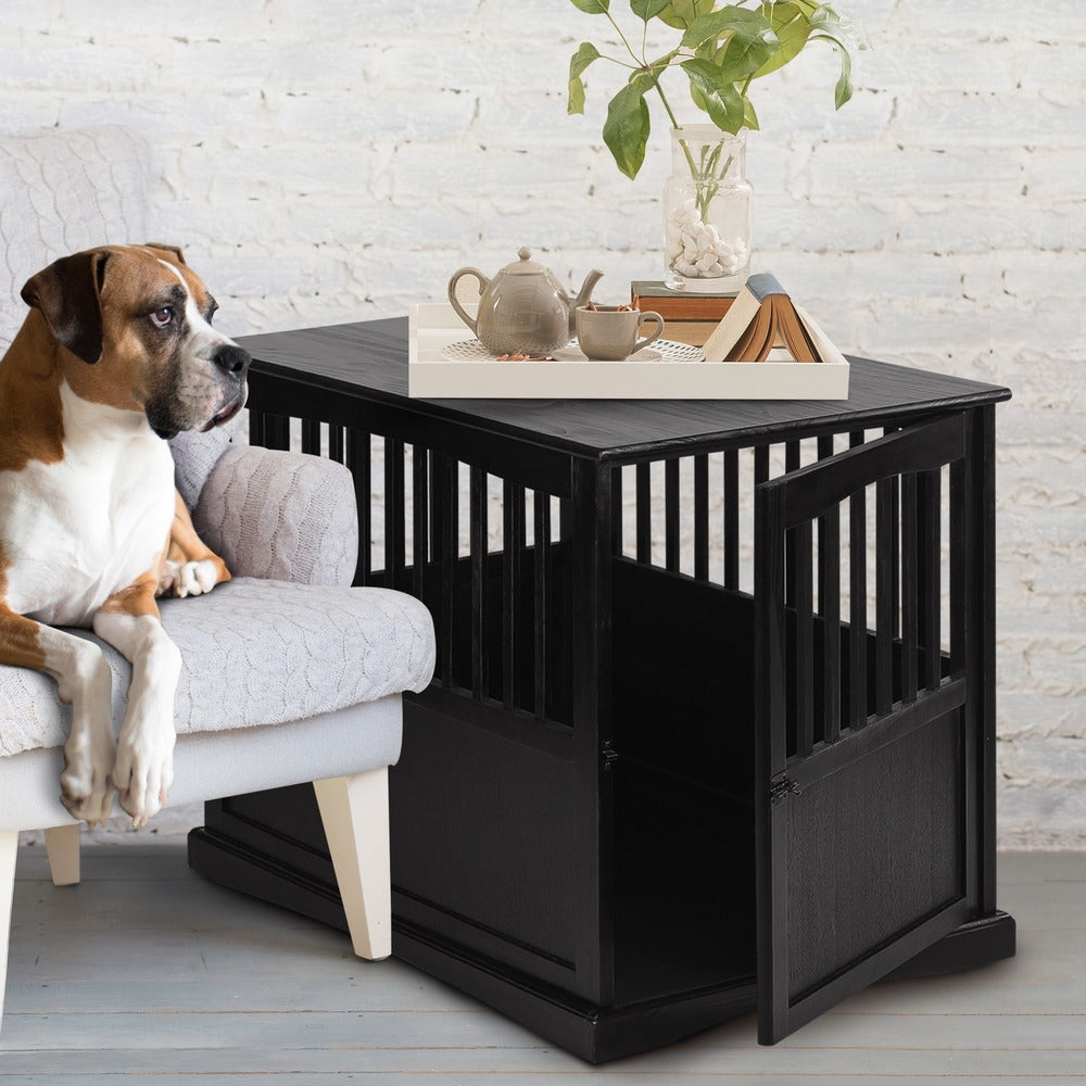 Table d'appoint en bois pour cage pour animaux de compagnie avec porte verrouillable