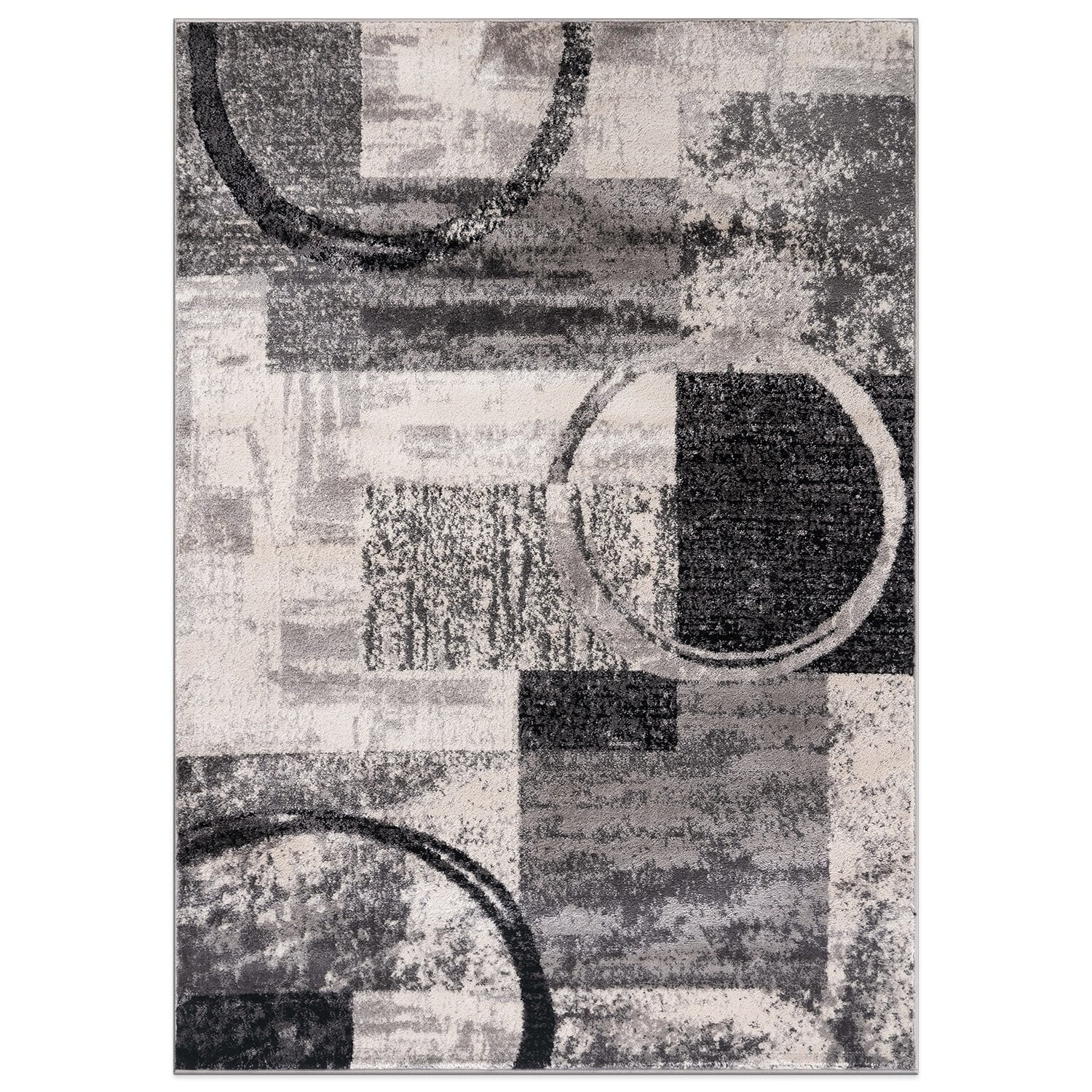 World Rug Gallery Abstract Polypropylene Machine-Made Circle Area Rug