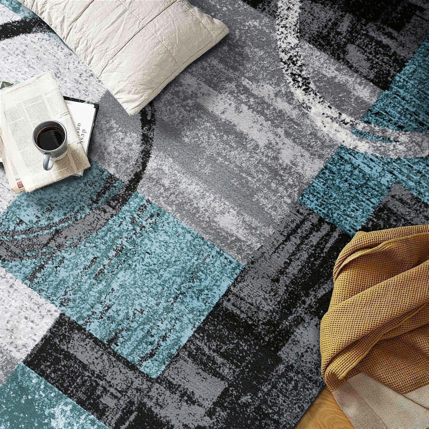 World Rug Gallery Abstract Polypropylene Machine-Made Circle Area Rug