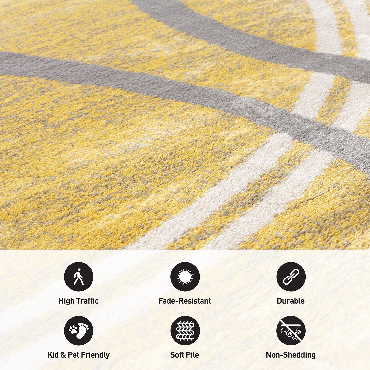 World Rug Gallery Contemporary Abstract Circles Design Area Rug