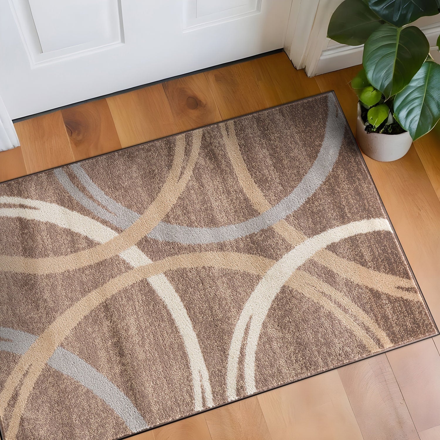 World Rug Gallery Contemporary Abstract Circles Design Area Rug