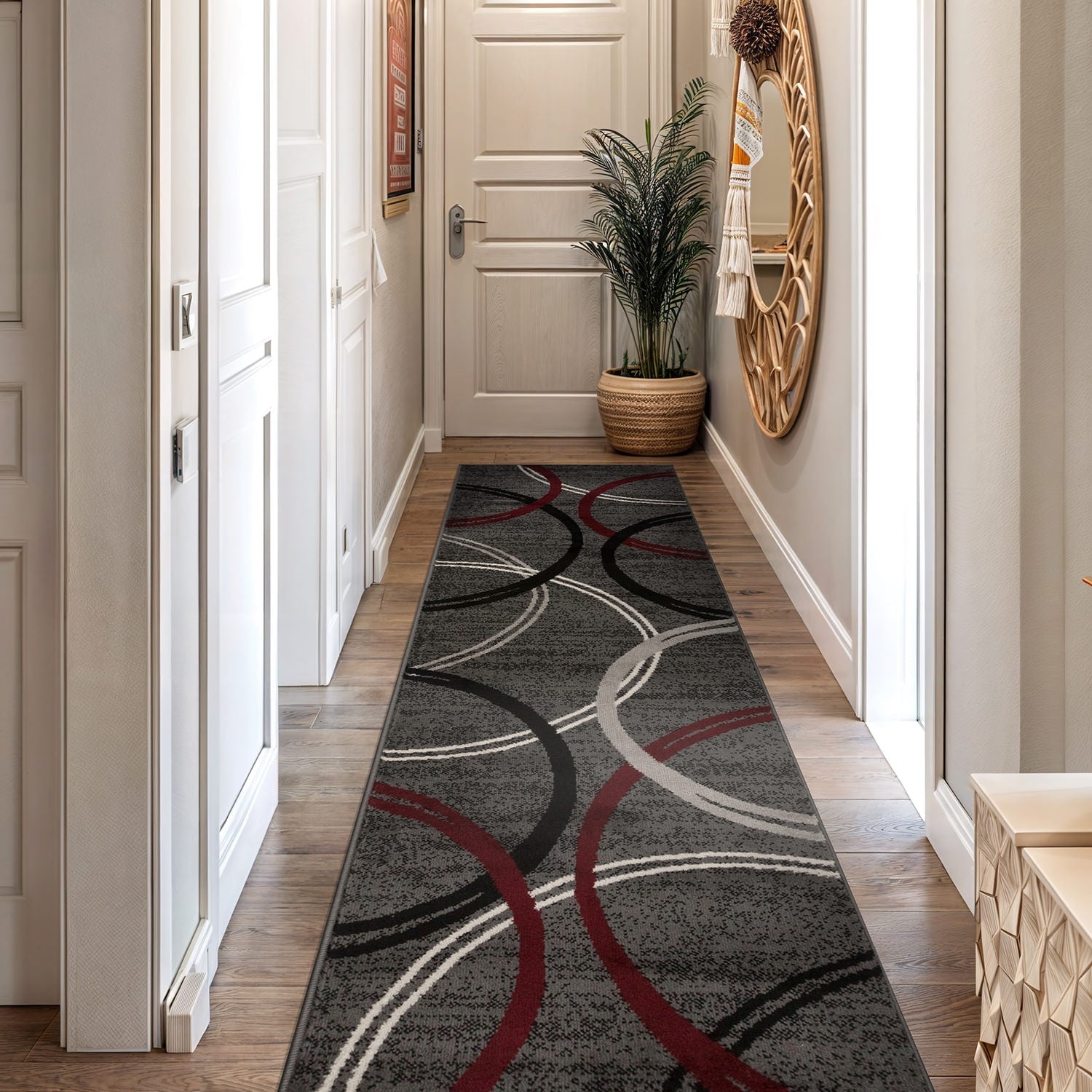 World Rug Gallery Contemporary Abstract Circles Design Area Rug