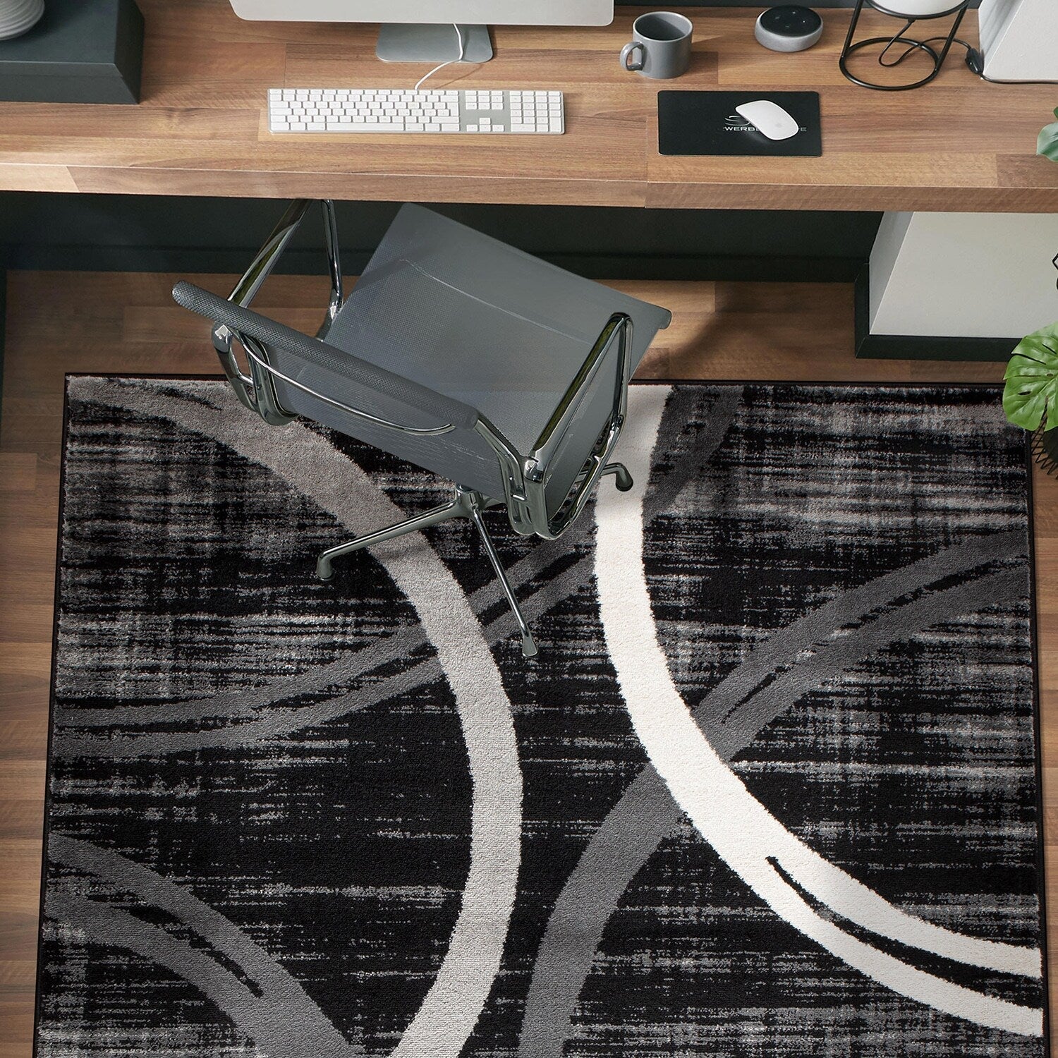 World Rug Gallery Contemporary Abstract Circles Design Area Rug
