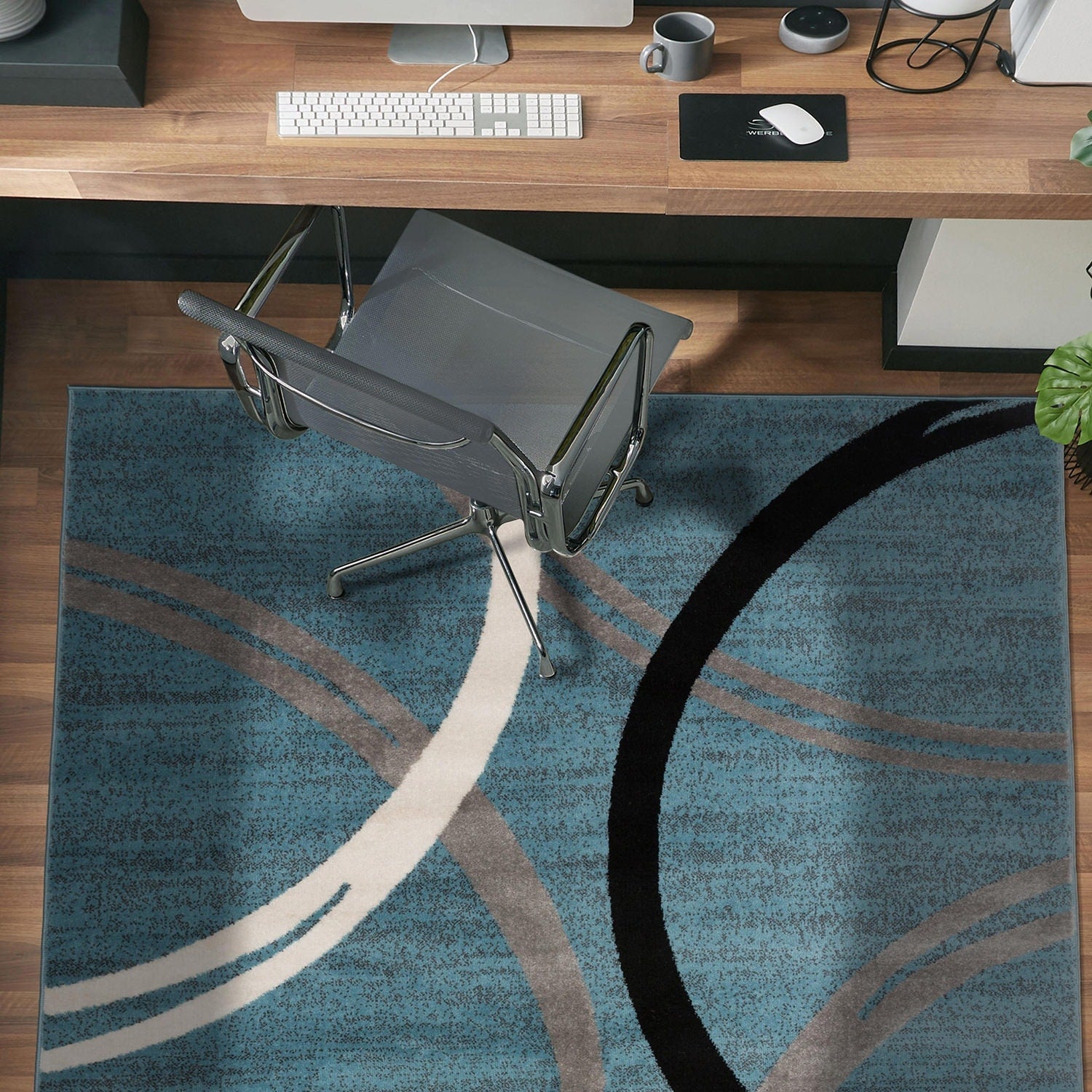 World Rug Gallery Contemporary Abstract Circles Design Area Rug