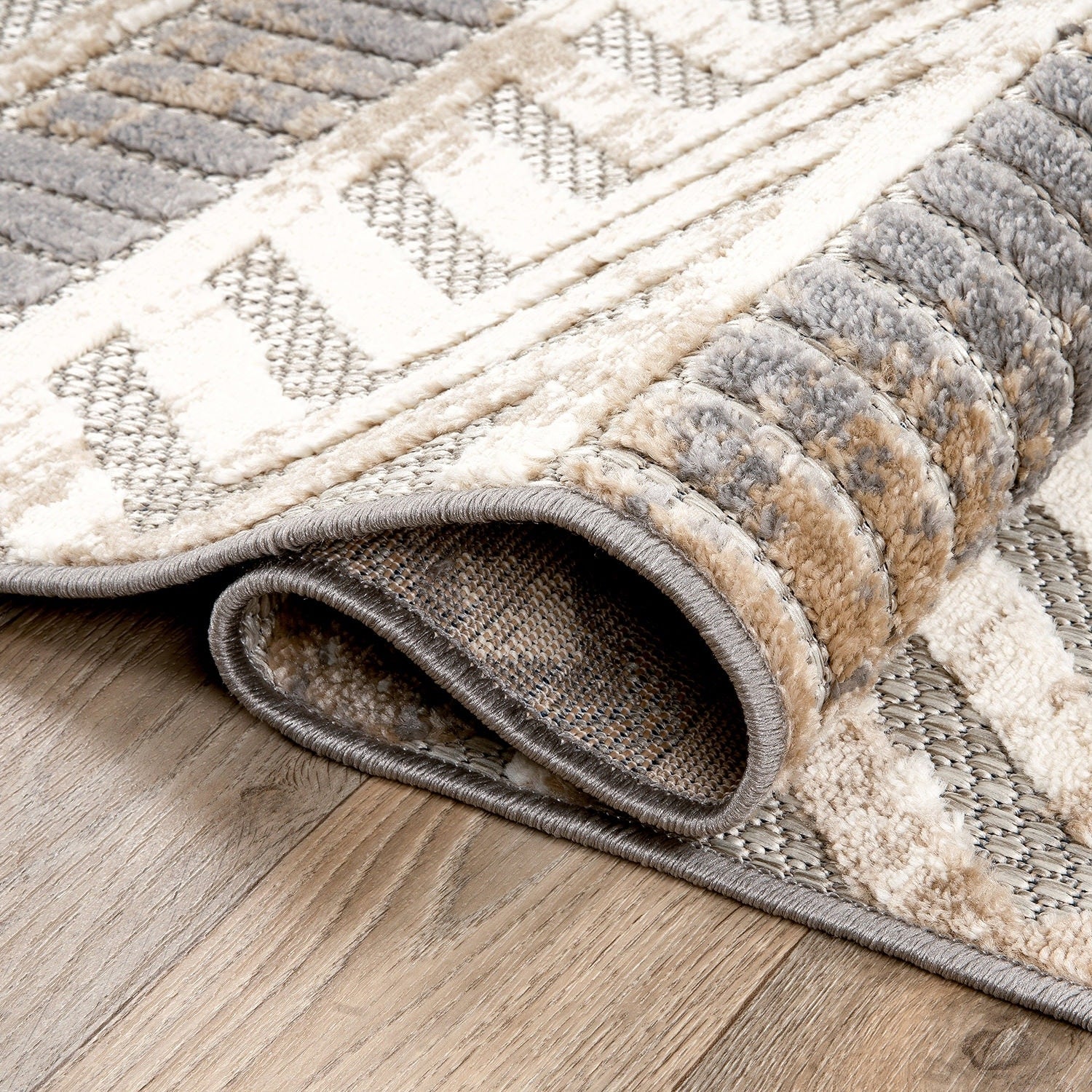 World Rug Gallery Distressed Geometric Indoor/Outdoor Area Rug