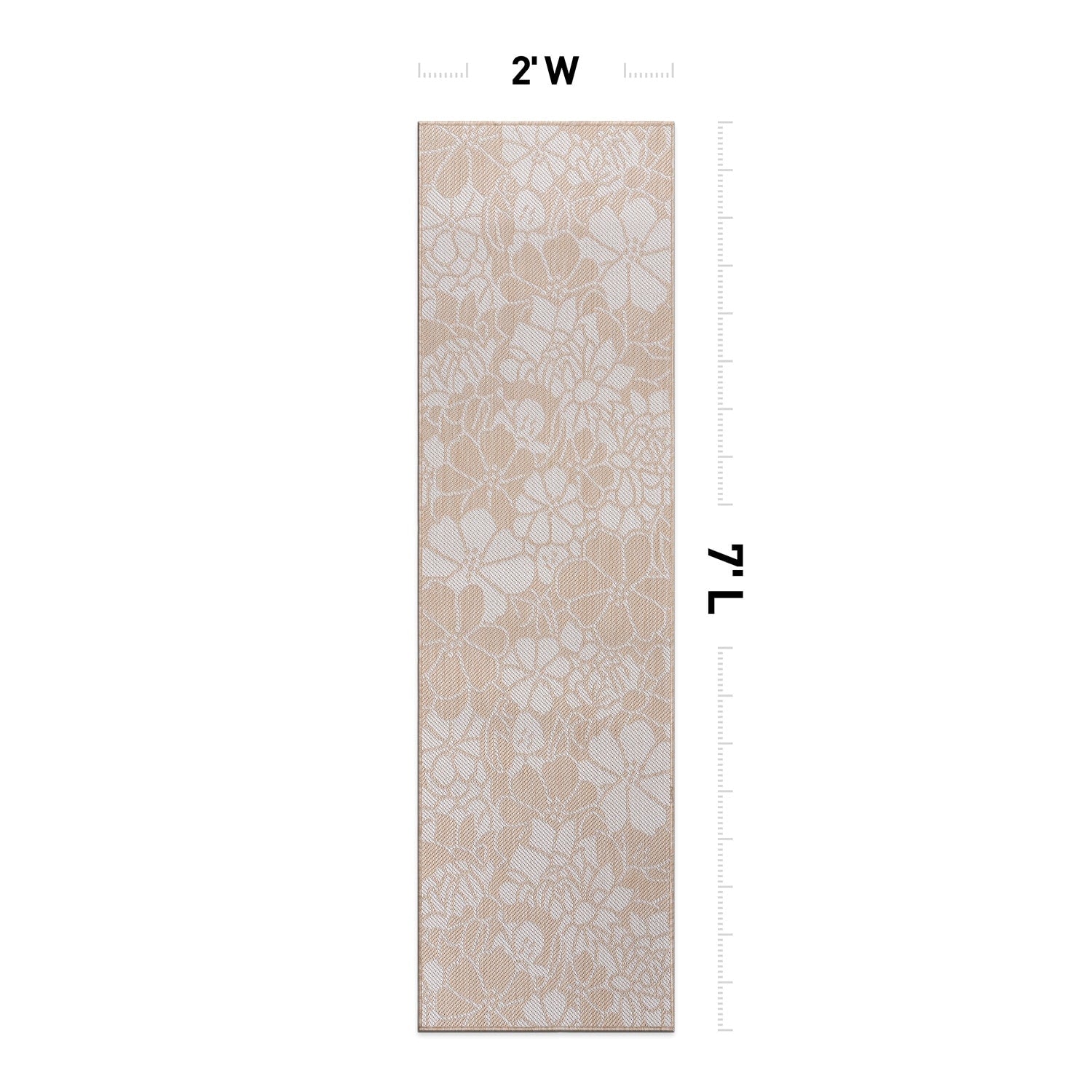 World Rug Gallery Modern Floral Flowers Textured Flat Weave Indoor/Outdoor Area Rug