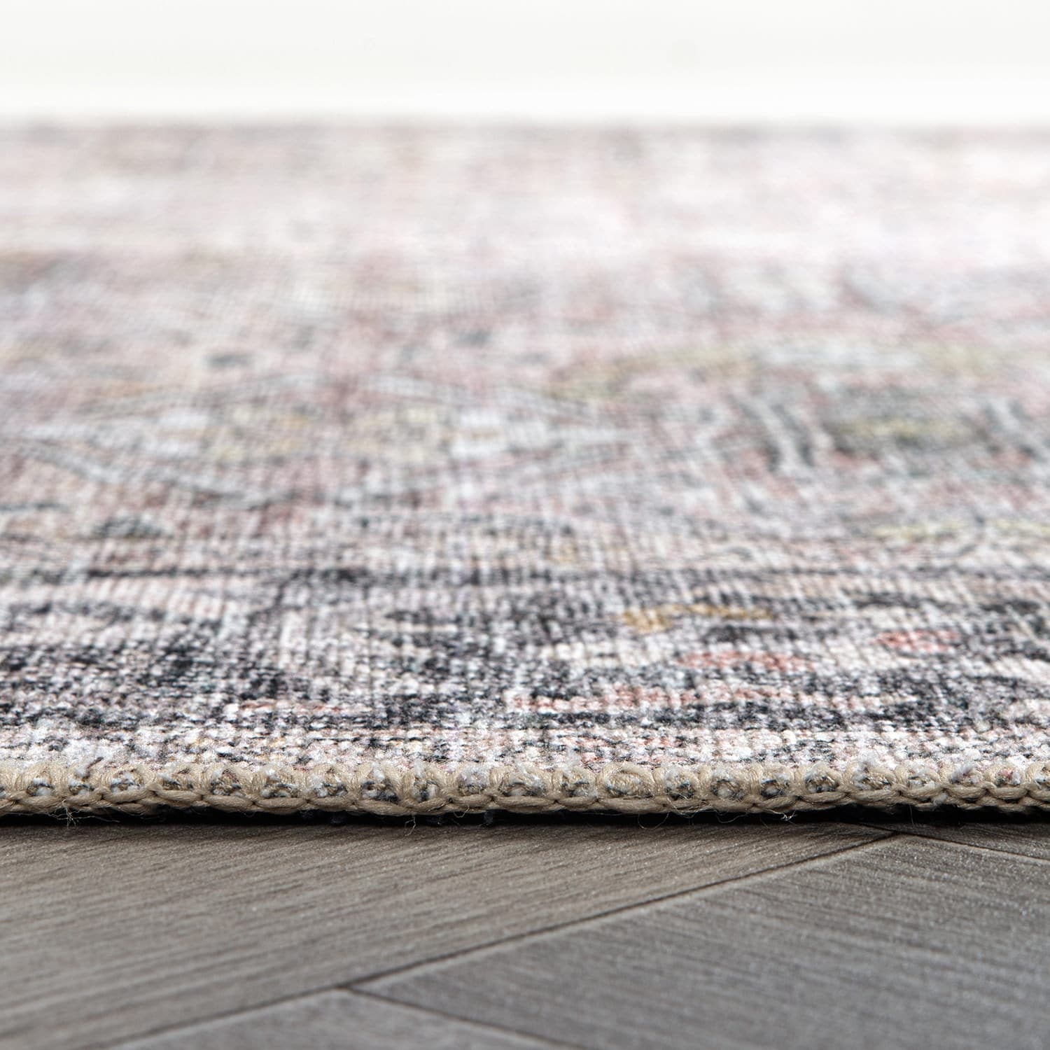 World Rug Gallery Vintage Distressed Machine Washable Non Slip Area Rug