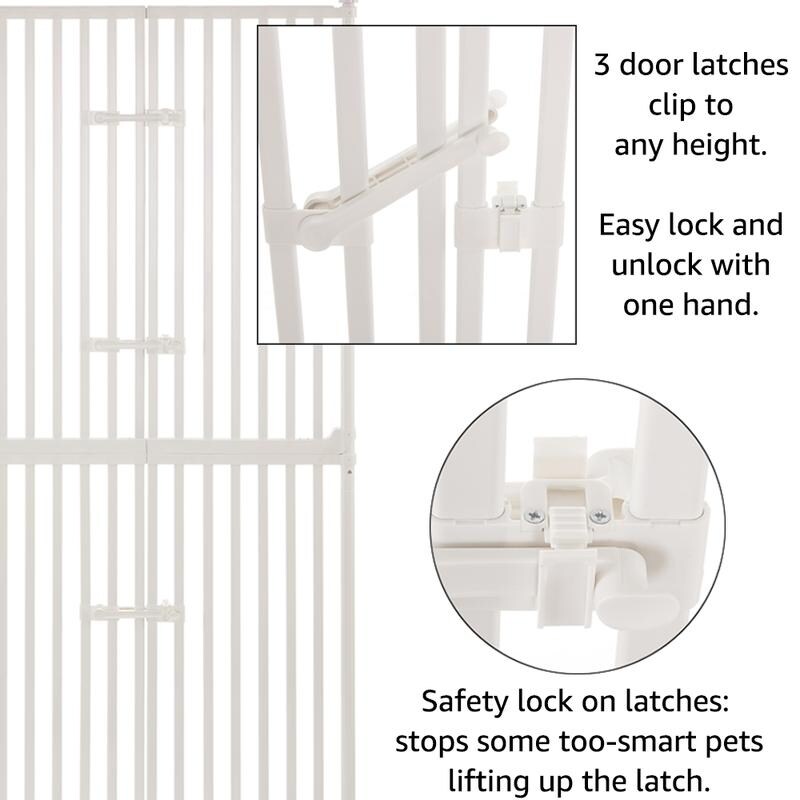 Barrière pour chat extra haute Unipaws de 188 cm de haut avec portes verrouillables