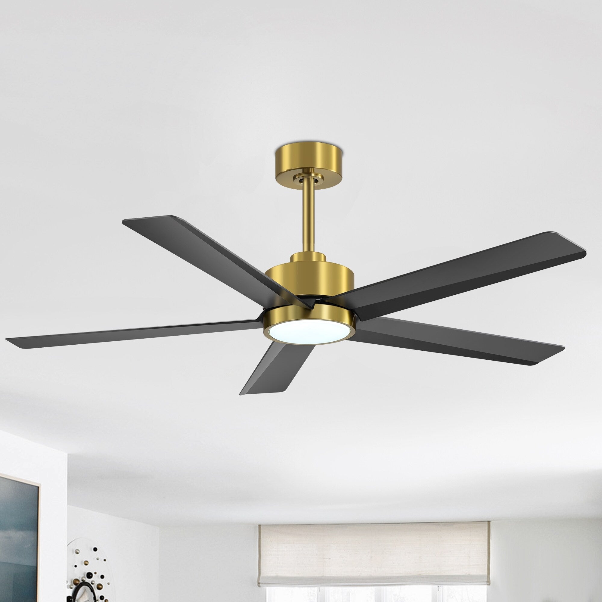 Ventilateur de plafond LED Breezary 65/52/42 à 5 pales avec kit d'éclairage et télécommande