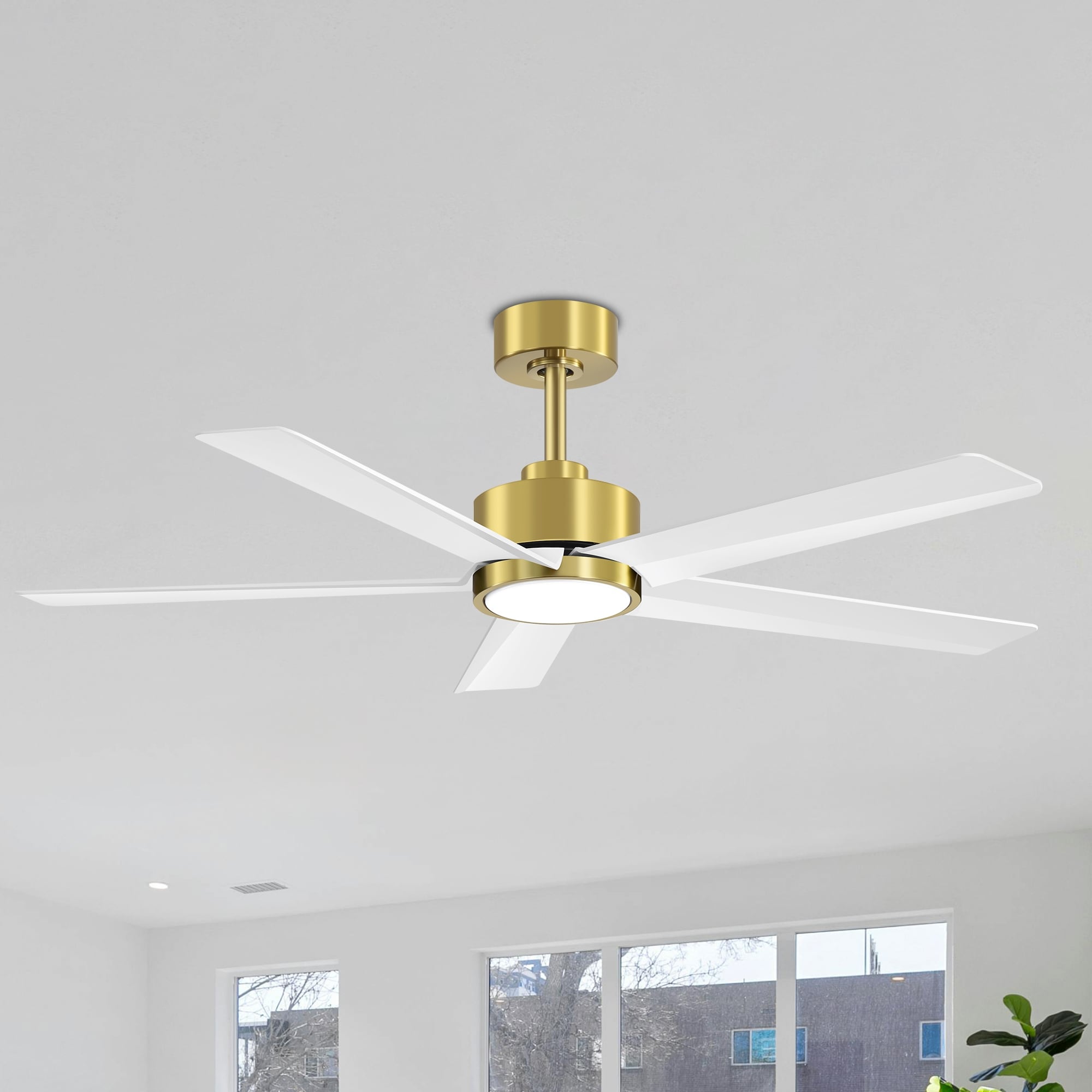 Ventilateur de plafond LED Breezary 65/52/42 à 5 pales avec kit d'éclairage et télécommande