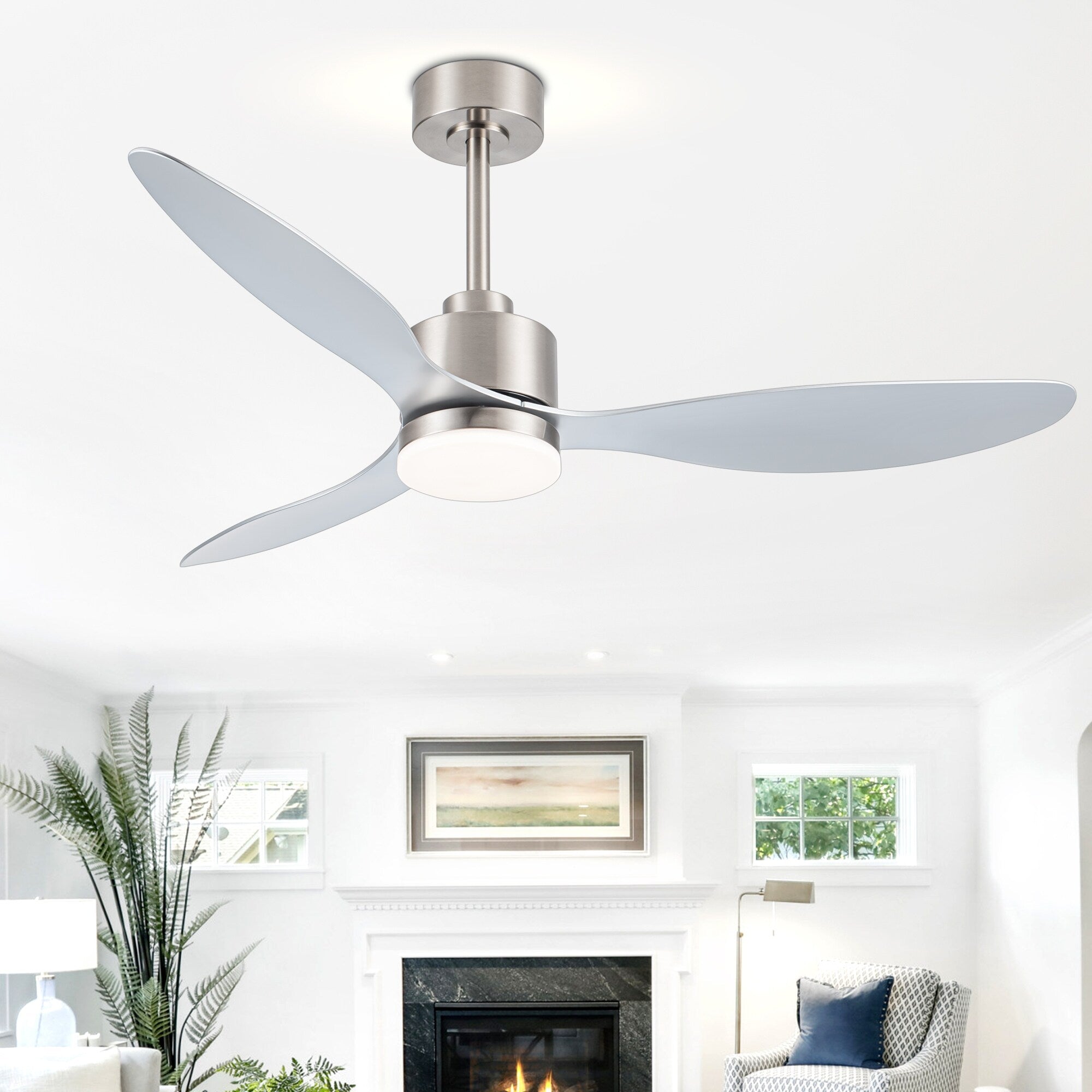 Ventilateur de plafond à DEL de 52 pouces avec télécommande (3 pales)