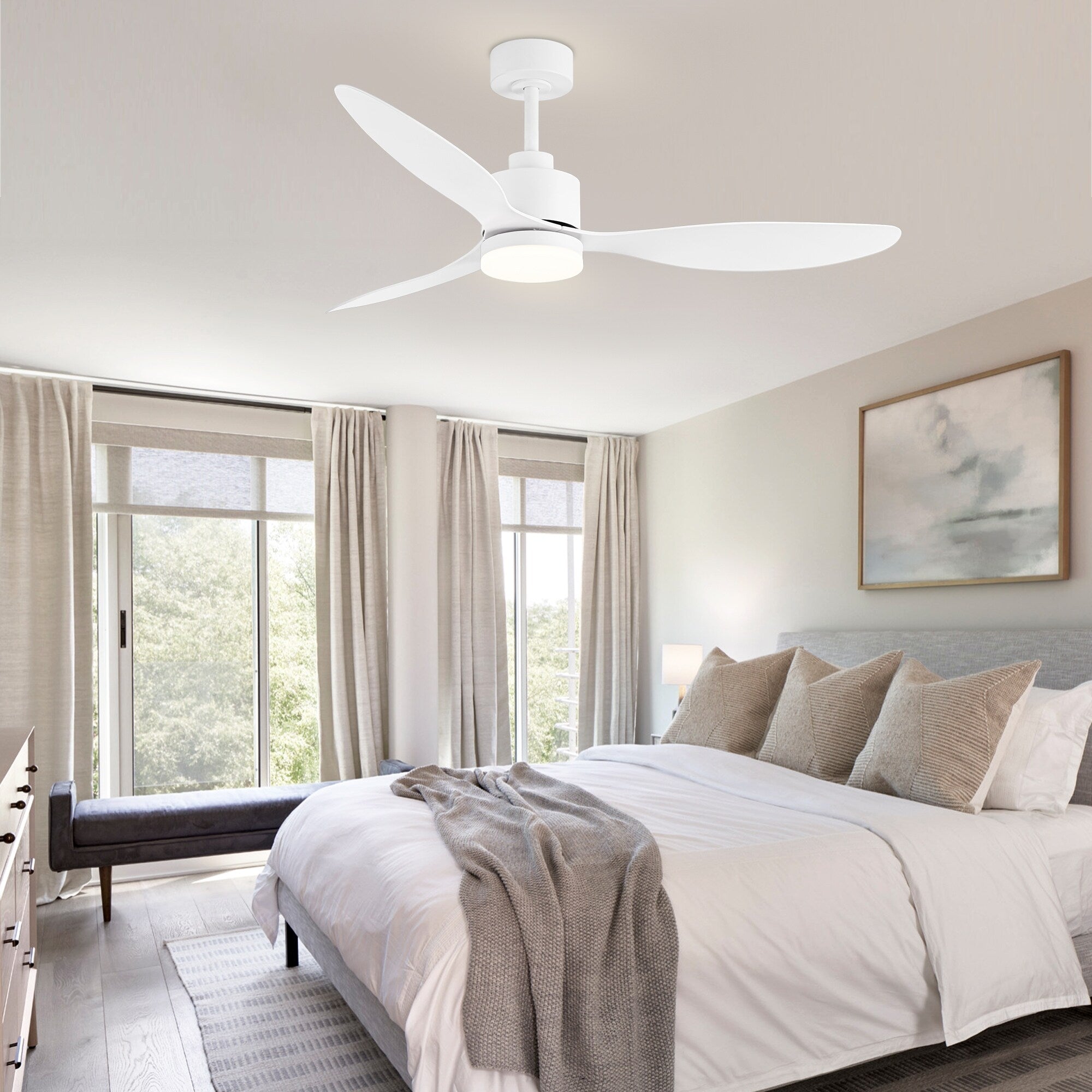 Ventilateur de plafond à DEL de 52 pouces avec télécommande (3 pales)