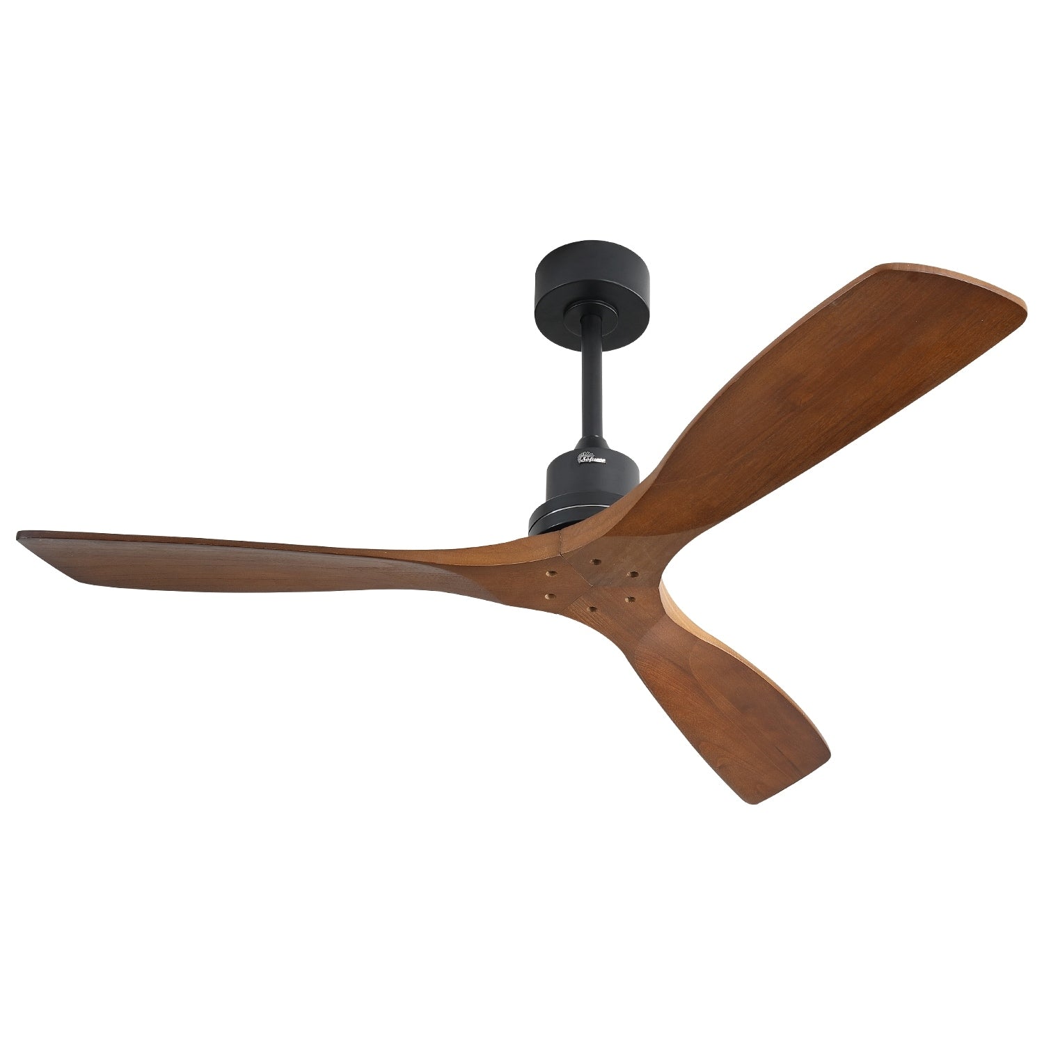 Ventilateur de plafond moderne en bois massif/ABS de 52 pouces avec télécommande (sans lumière), 6 vitesses de vent, flux d'air réversible