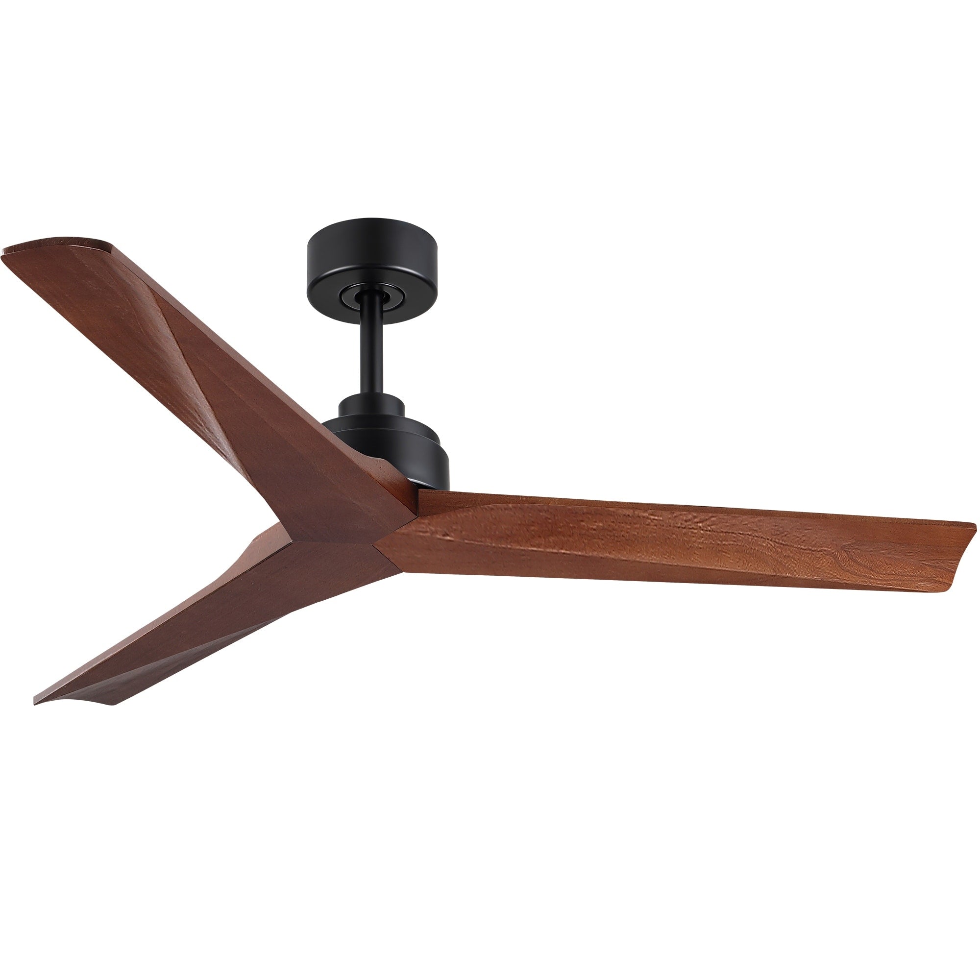 Ventilateur de plafond moderne en bois massif/ABS de 52 pouces avec télécommande (sans lumière), 6 vitesses de vent, flux d'air réversible