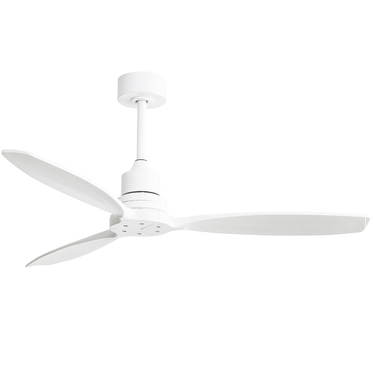 Ventilateur de plafond moderne en bois massif/ABS de 52 pouces avec télécommande (sans lumière), 6 vitesses de vent, flux d'air réversible