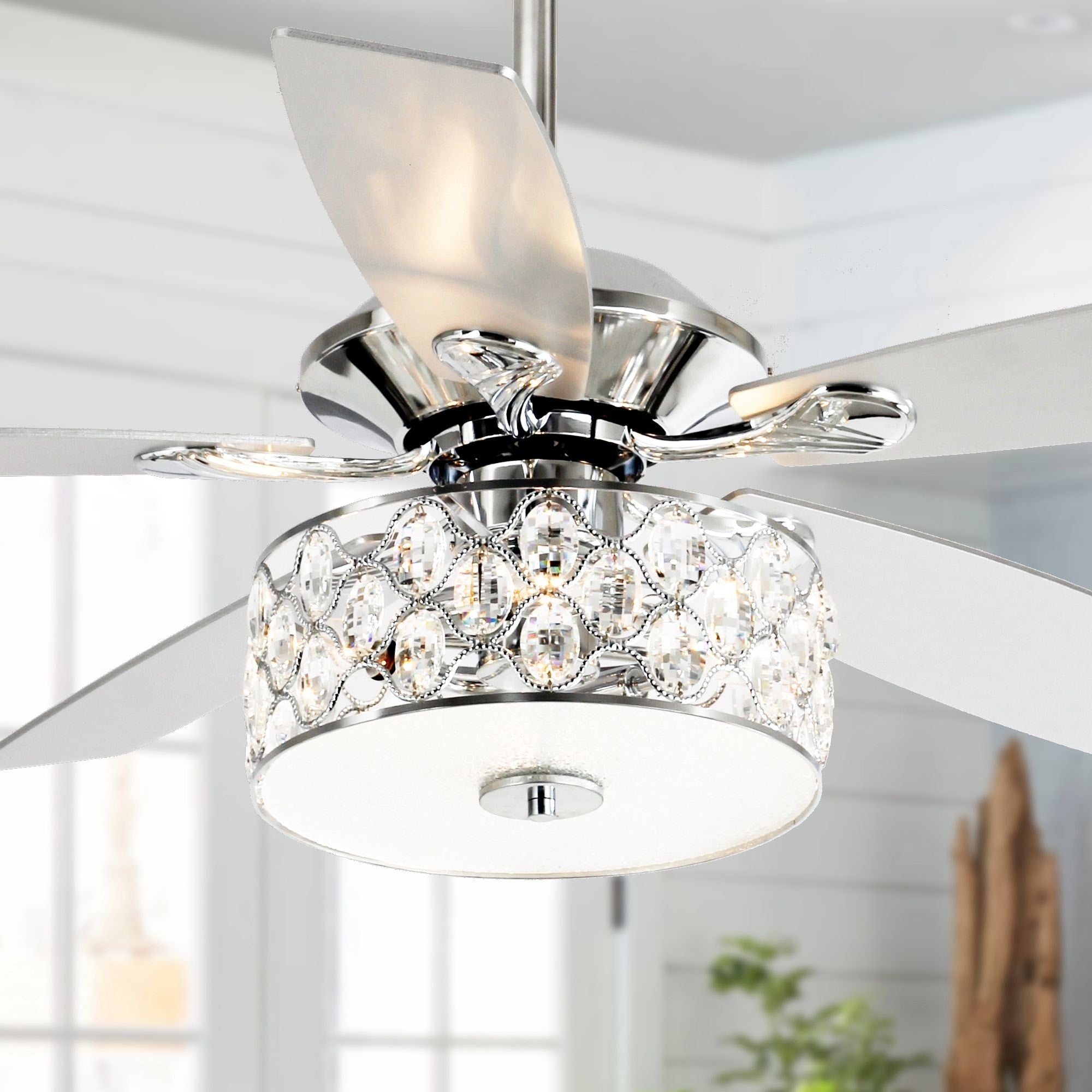Ventilateur de plafond moderne à 4 lumières avec télécommande