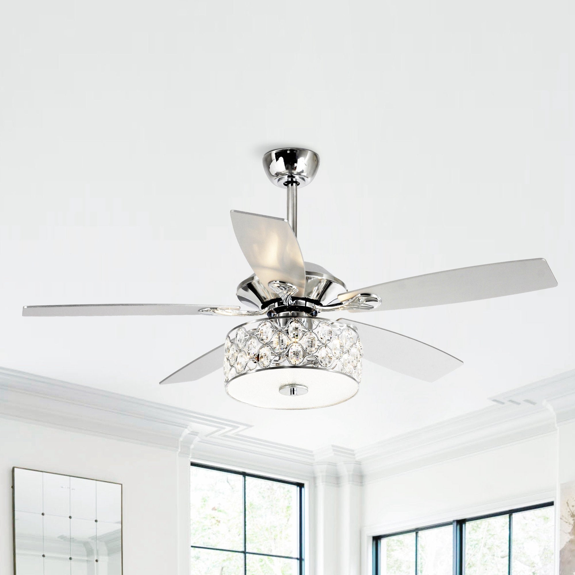 Ventilateur de plafond moderne à 4 lumières avec télécommande