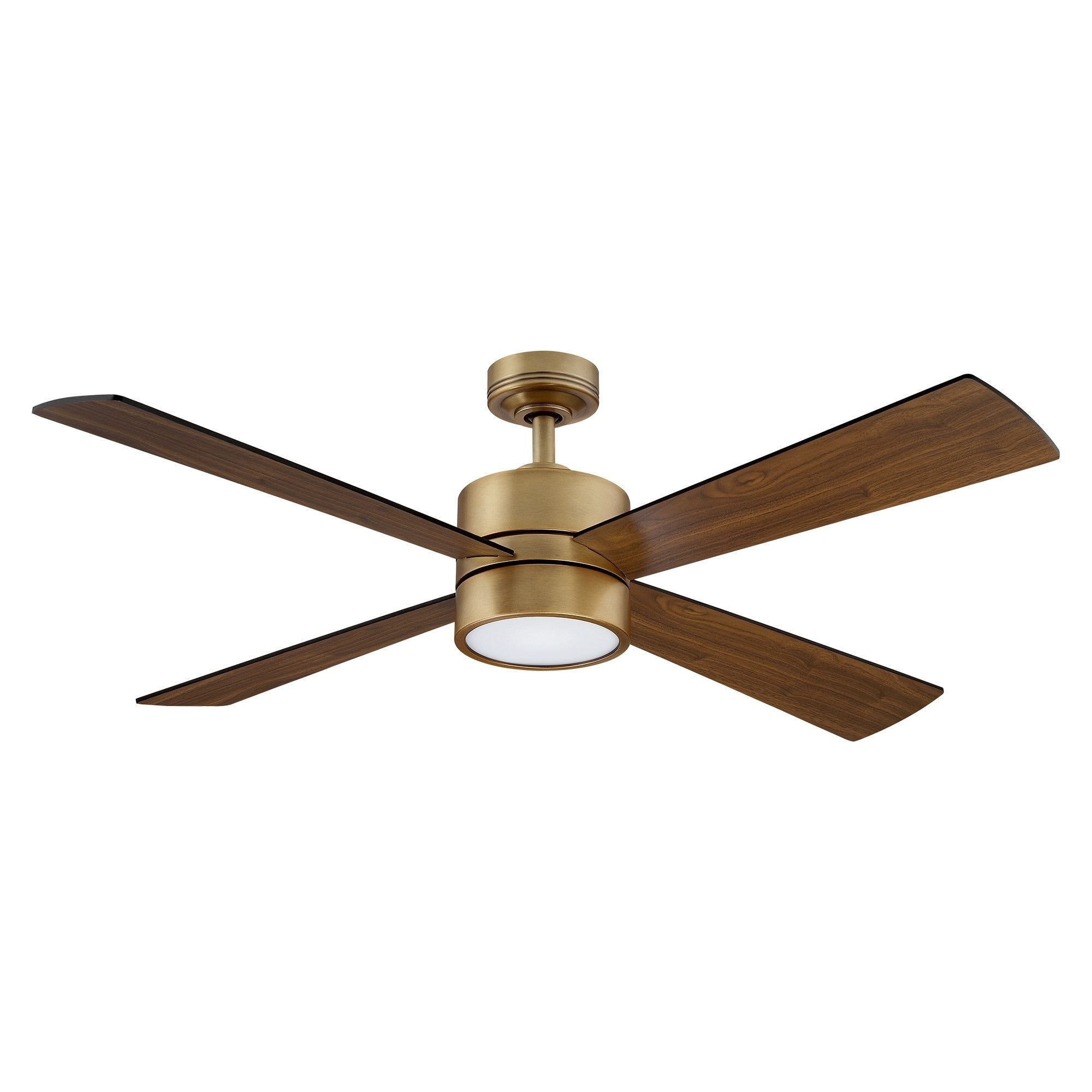 Ventilateur de plafond d'intérieur à 4 pales en laiton antique avec éclairage et télécommande