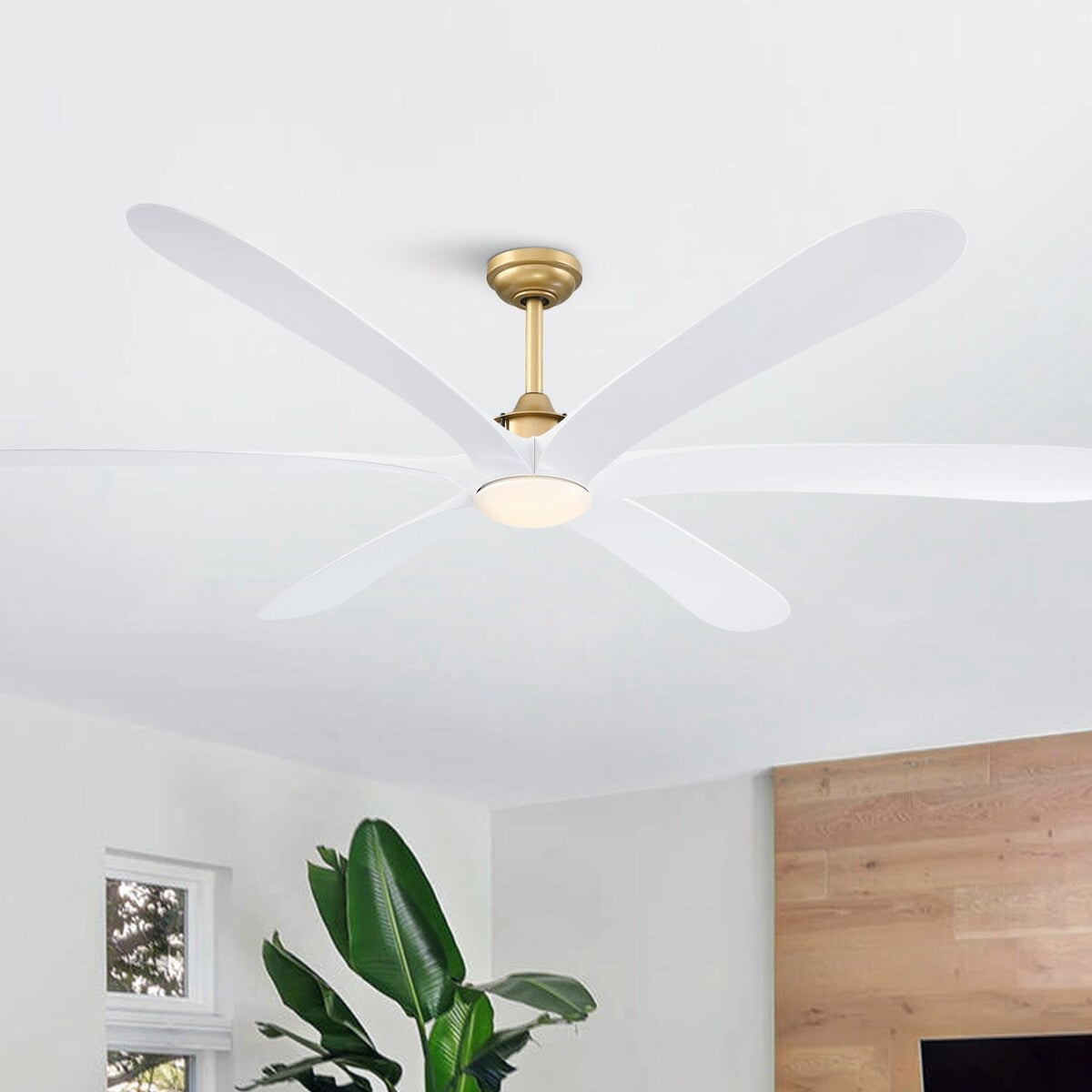 Grand ventilateur de plafond à courant continu à 6 pales en bois flotté de 72 pouces avec lumière et télécommande