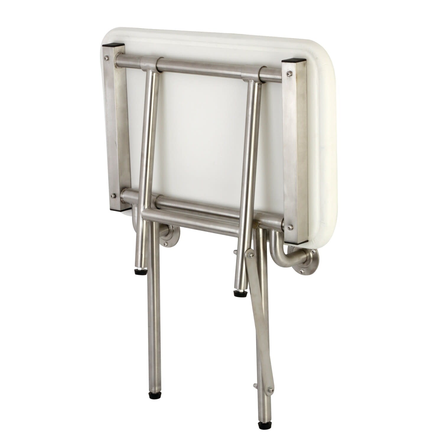 Siège de douche mural pliable bariatrique Adascape 22 x 16 avec supports de sol supplémentaires