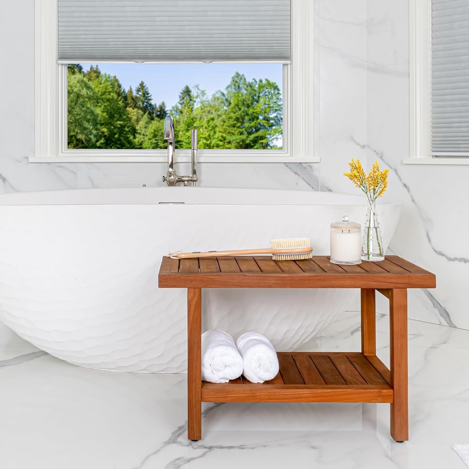 Table/banc de douche en teck indonésien Aurora Home