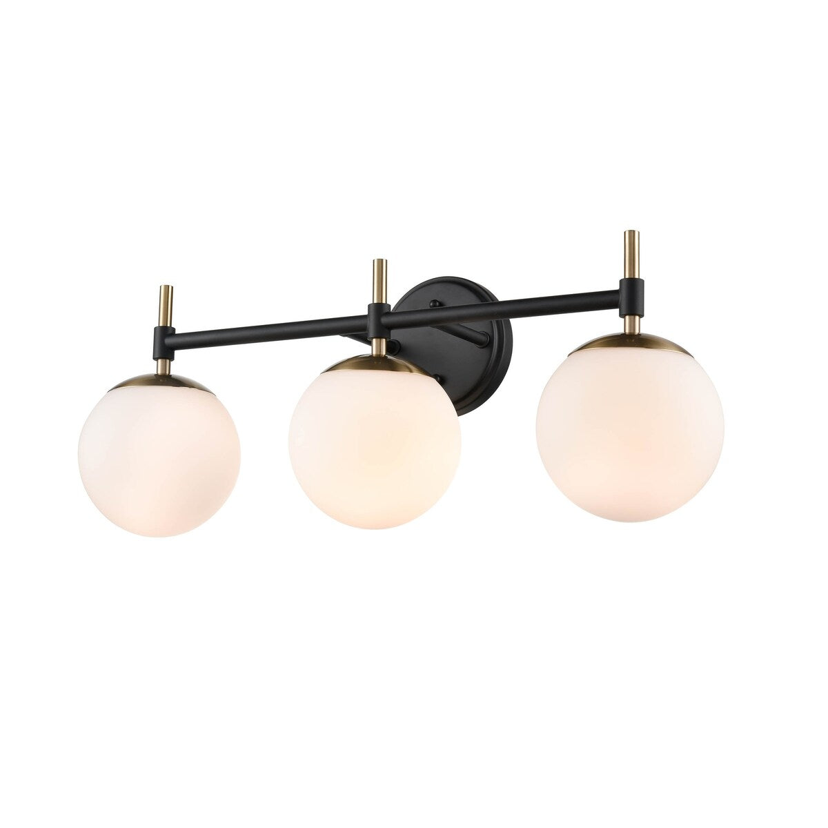 Luminaire de salle de bain à 3 lampes 929 Lighting, disponible en plusieurs finitions et avec abat-jour en verre opale.