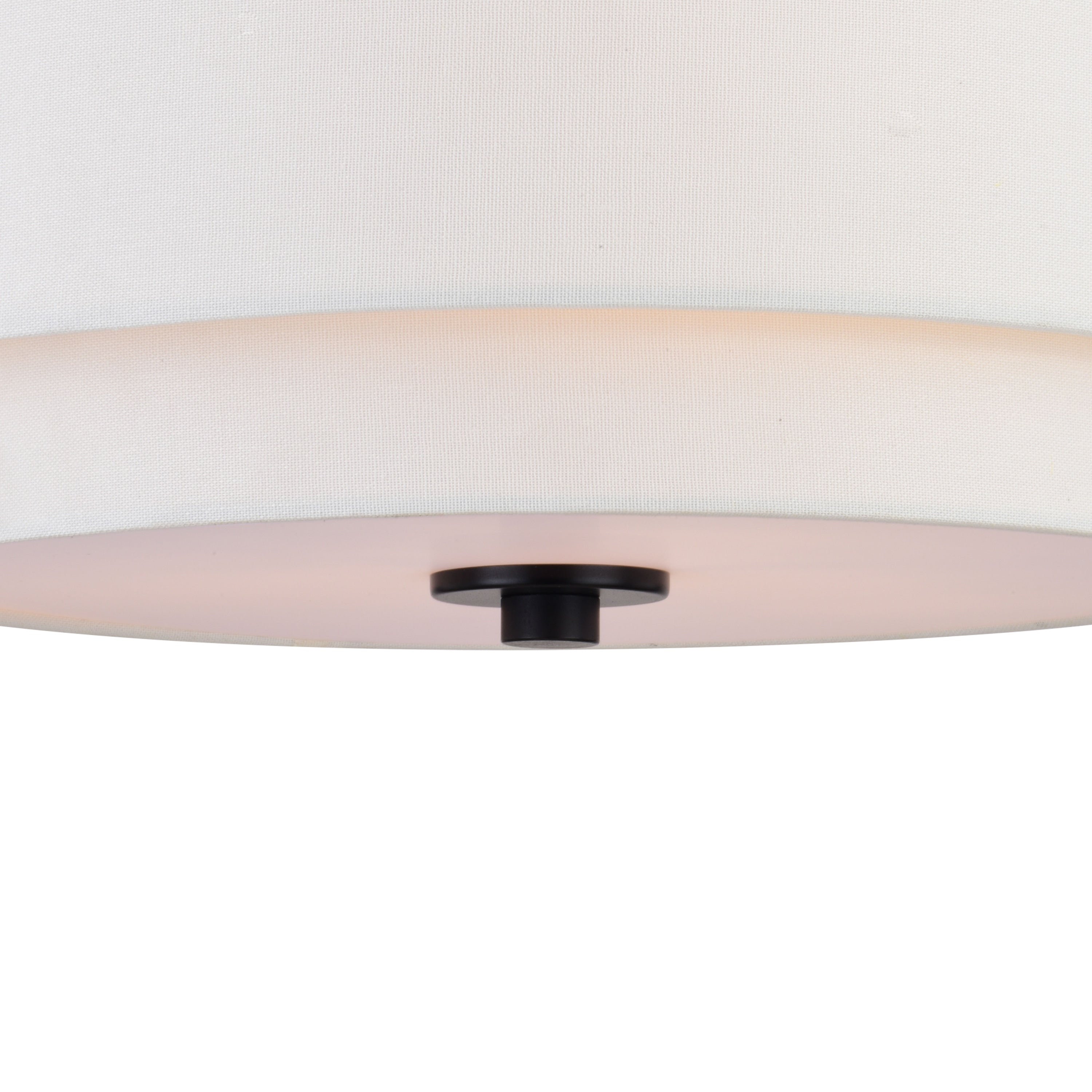 Plafonnier moderne du milieu du siècle de Burnaby avec abat-jour tambour en lin blanc