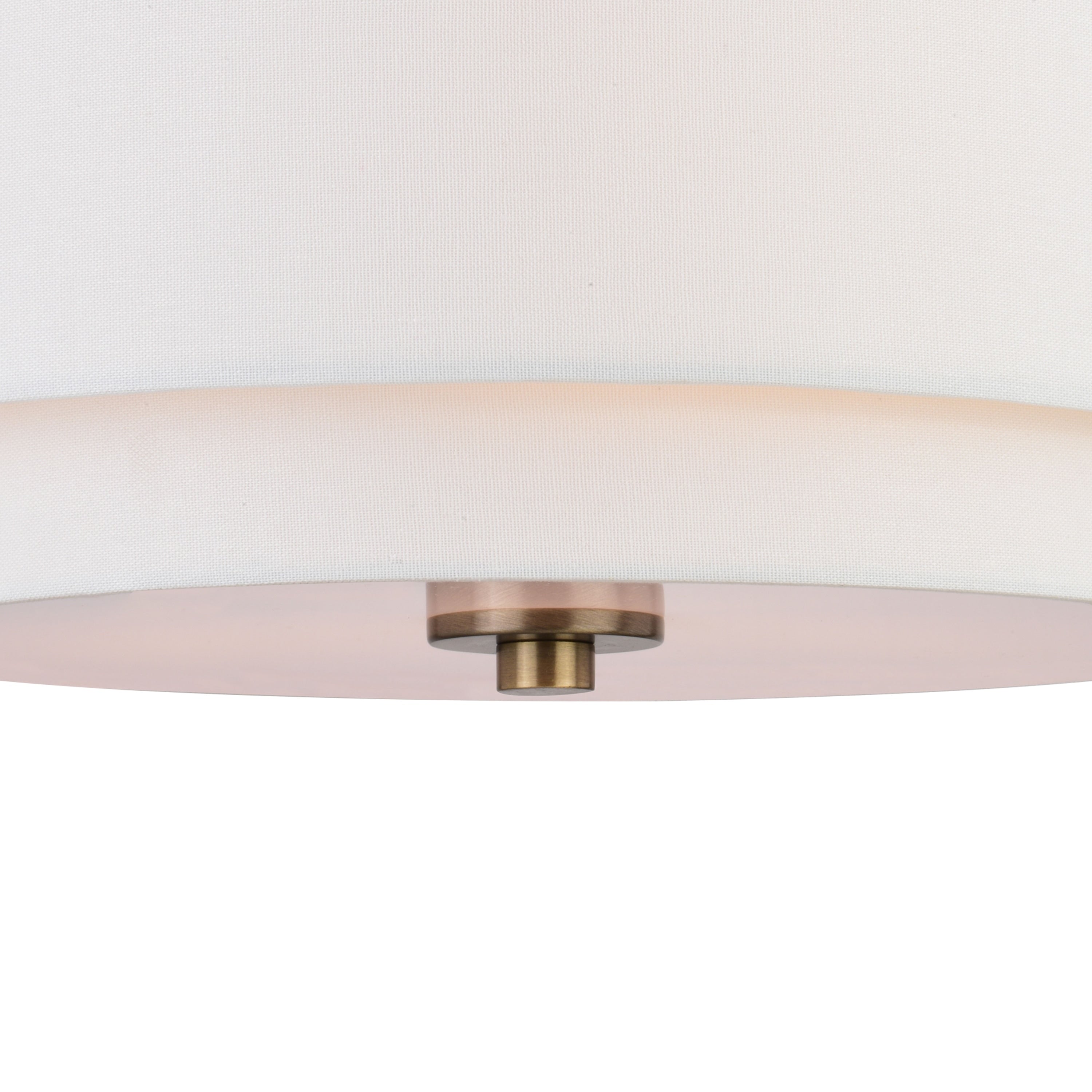 Plafonnier moderne du milieu du siècle de Burnaby avec abat-jour tambour en lin blanc