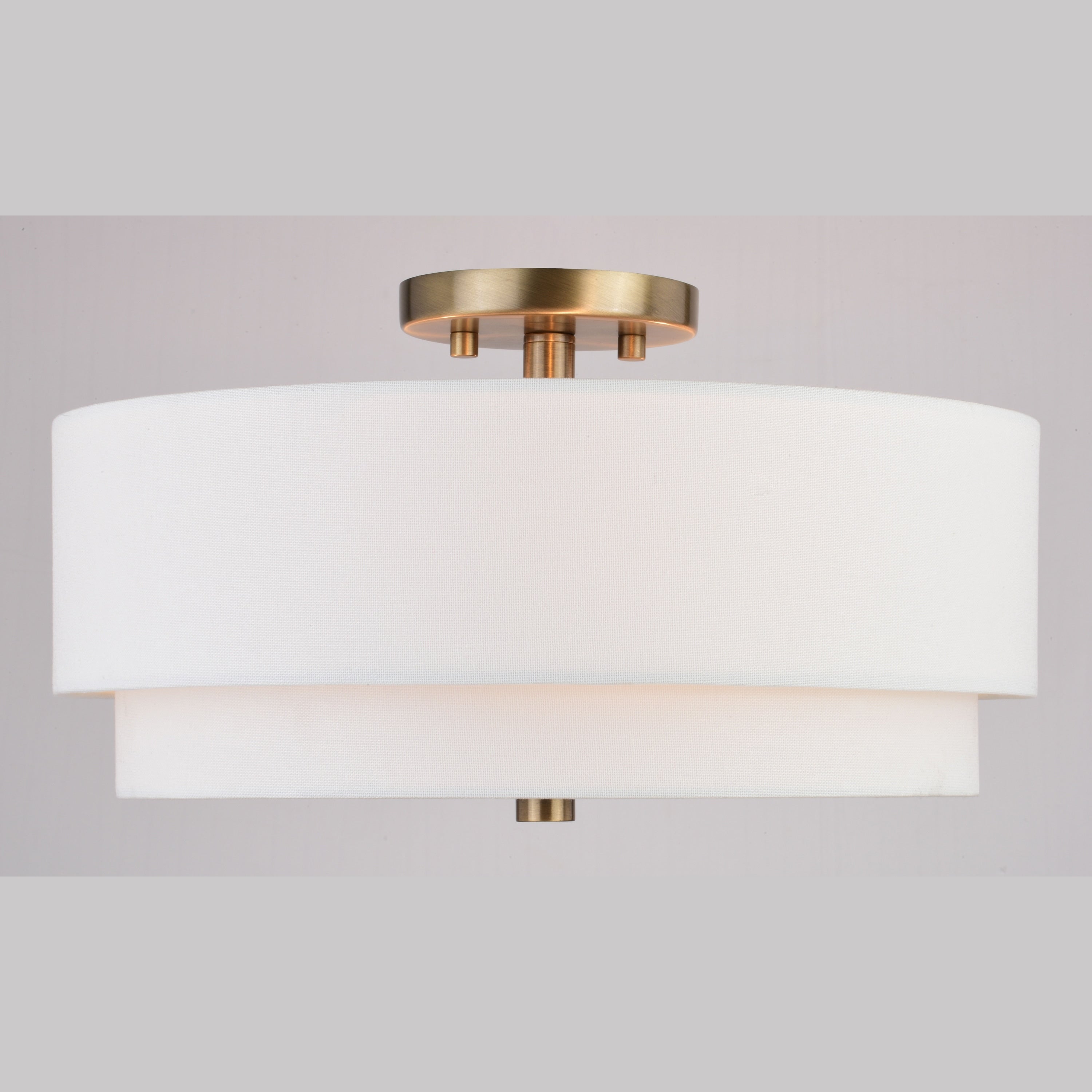 Plafonnier moderne du milieu du siècle de Burnaby avec abat-jour tambour en lin blanc