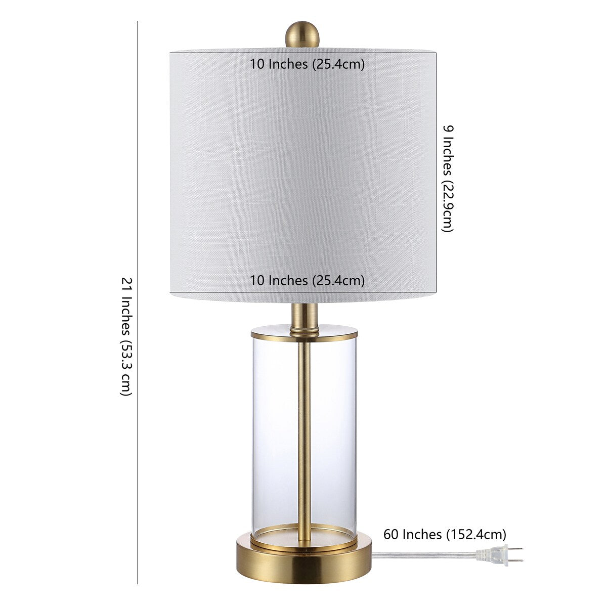 Lampe de table à LED Cabell 21 en verre, contemporaine et moderne, avec chargeur USB, bronze huilé (lot de 2) par JONATHAN Y