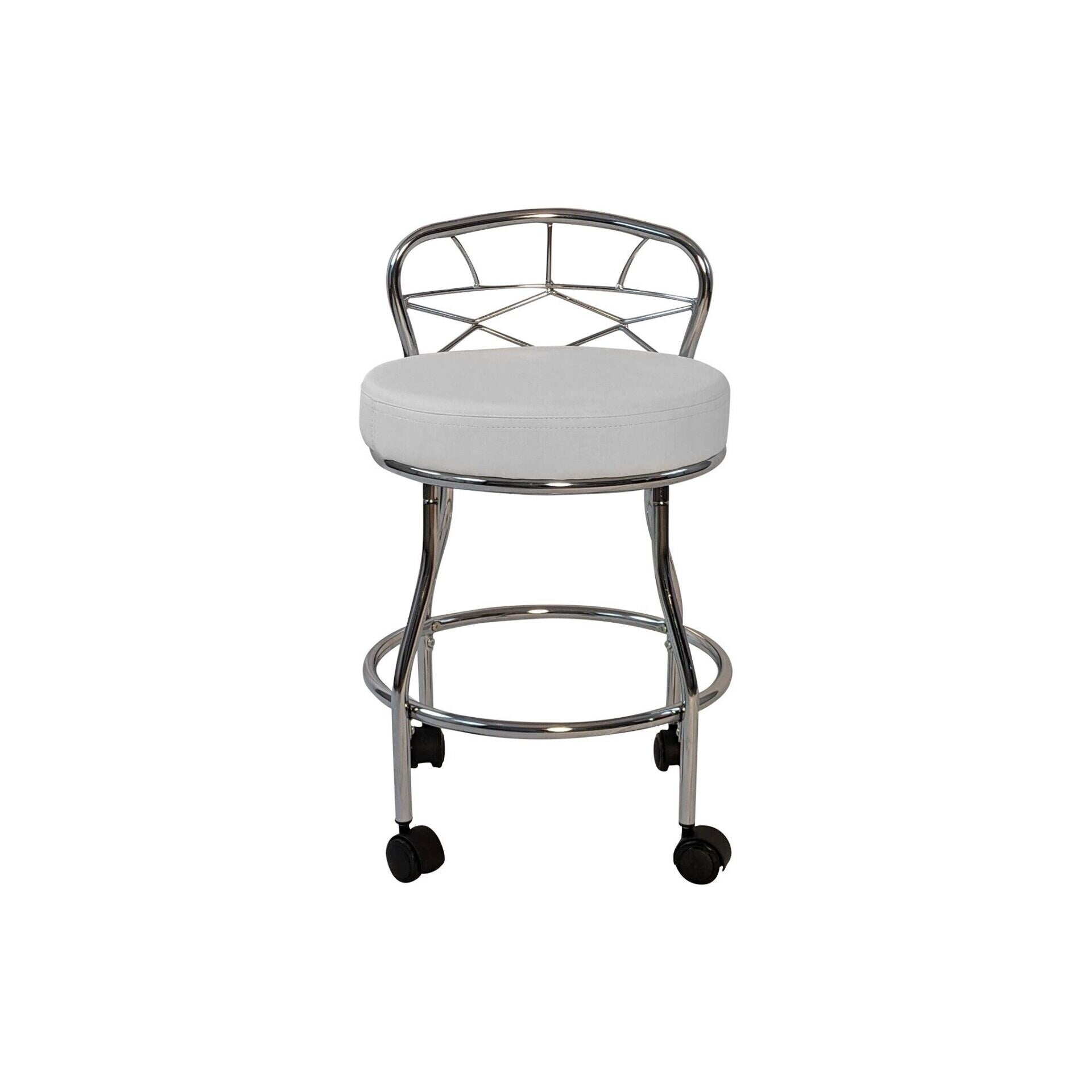 Tabouret de coiffeuse Carolina Living Diana à dossier en X avec roulettes