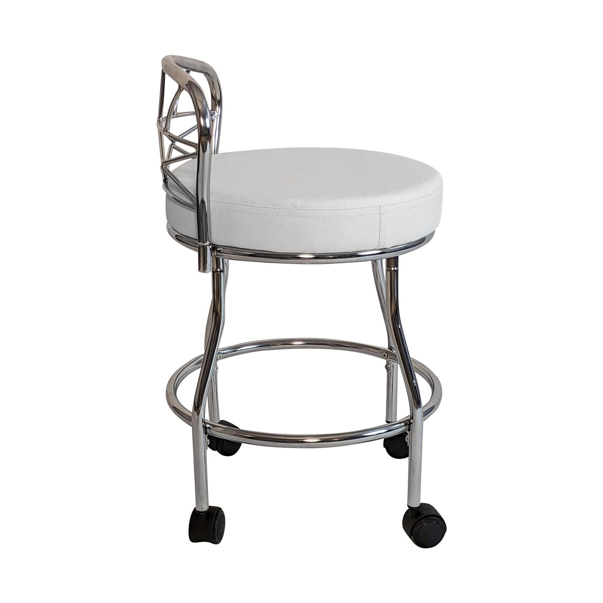 Tabouret de coiffeuse Carolina Living Diana à dossier en X avec roulettes