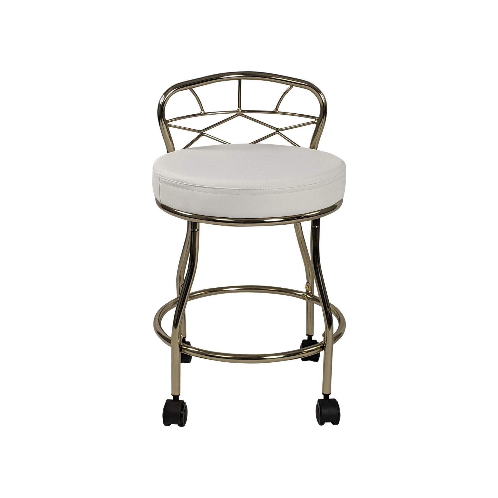 Tabouret de coiffeuse Carolina Living Diana à dossier en X avec roulettes