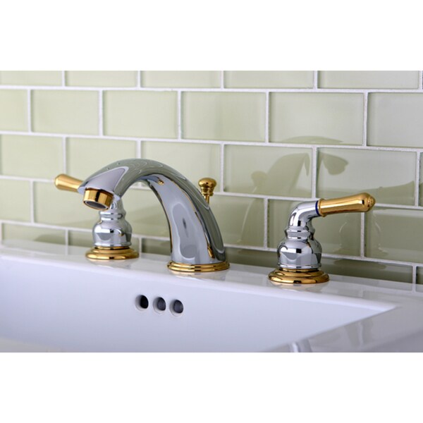 Robinet de salle de bain à large bec en chrome/laiton poli