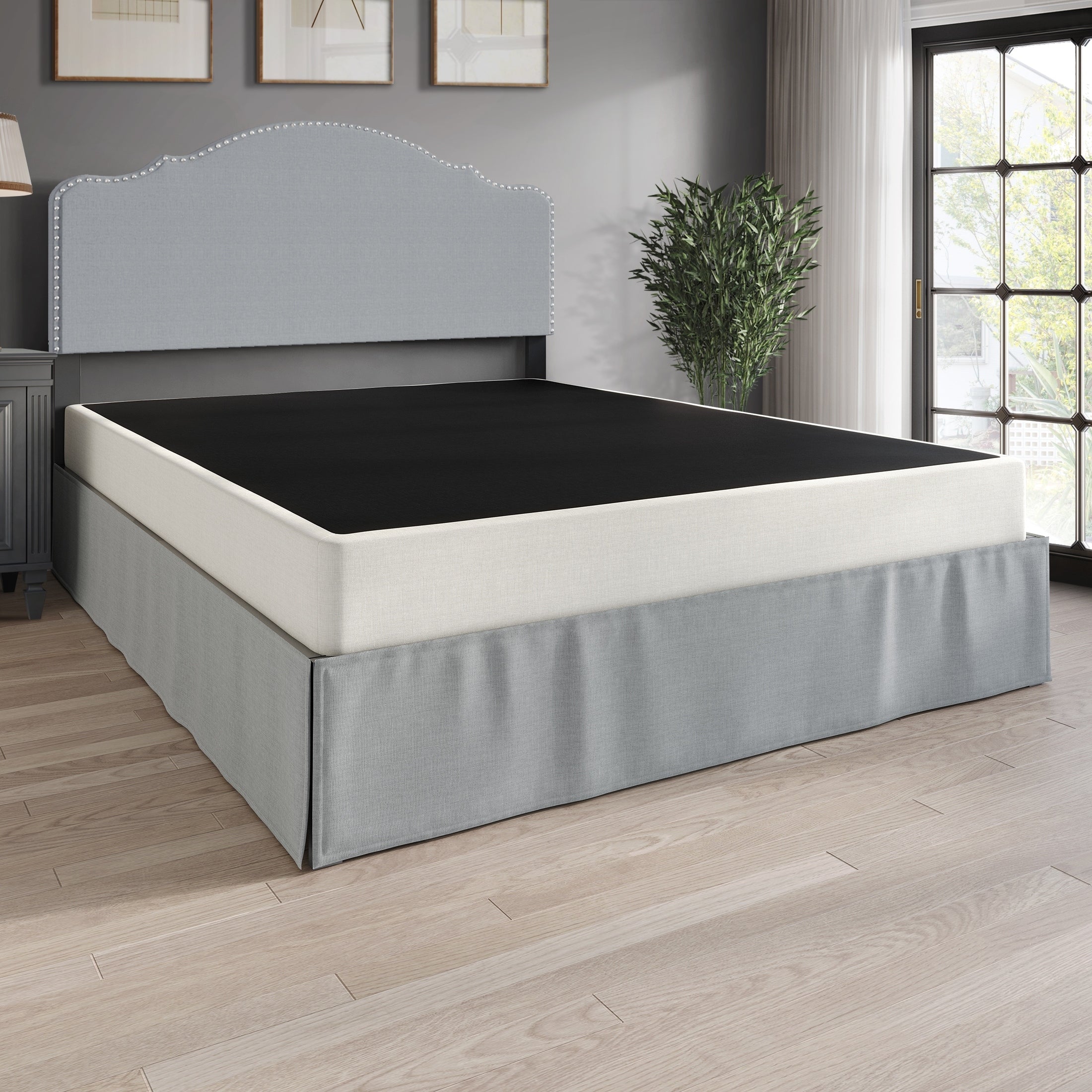 Sommier à ressorts en métal CraftPorch de 5 pouces avec housse en lin gris chaud