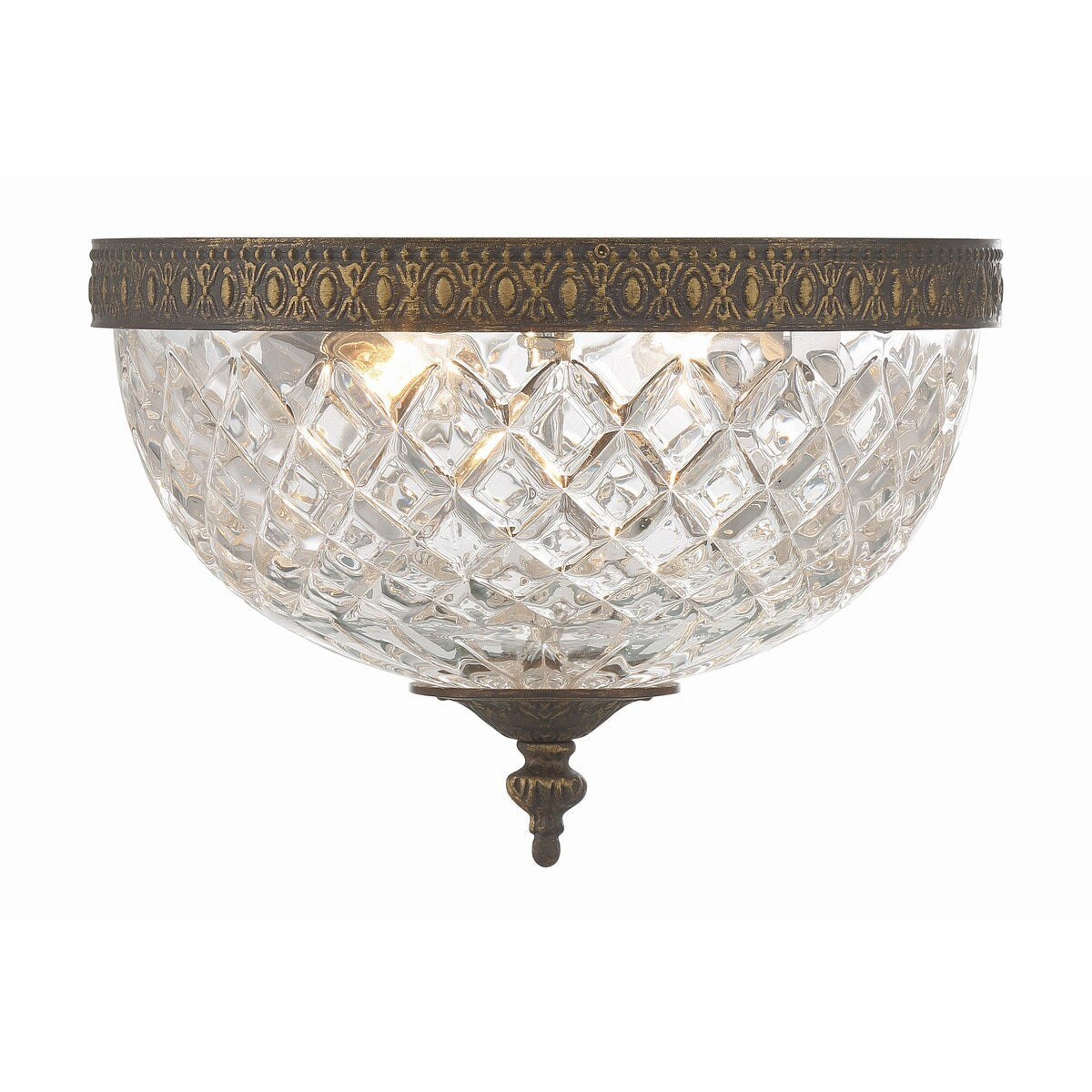 Plafonnier en cristal Crystorama à 2 lampes - 10 L x 8 H x 10 P
