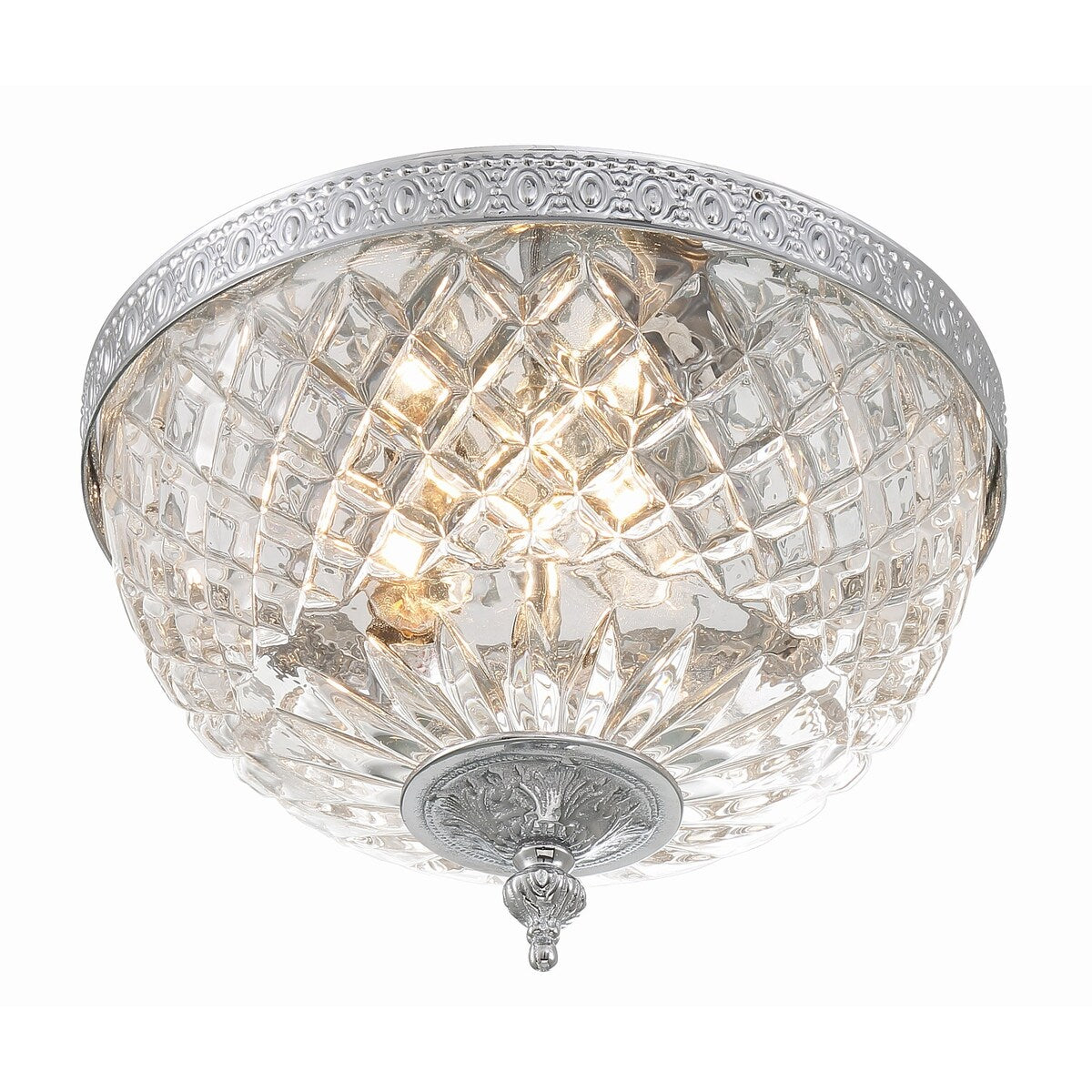 Plafonnier en cristal Crystorama à 2 lampes - 10 L x 8 H x 10 P