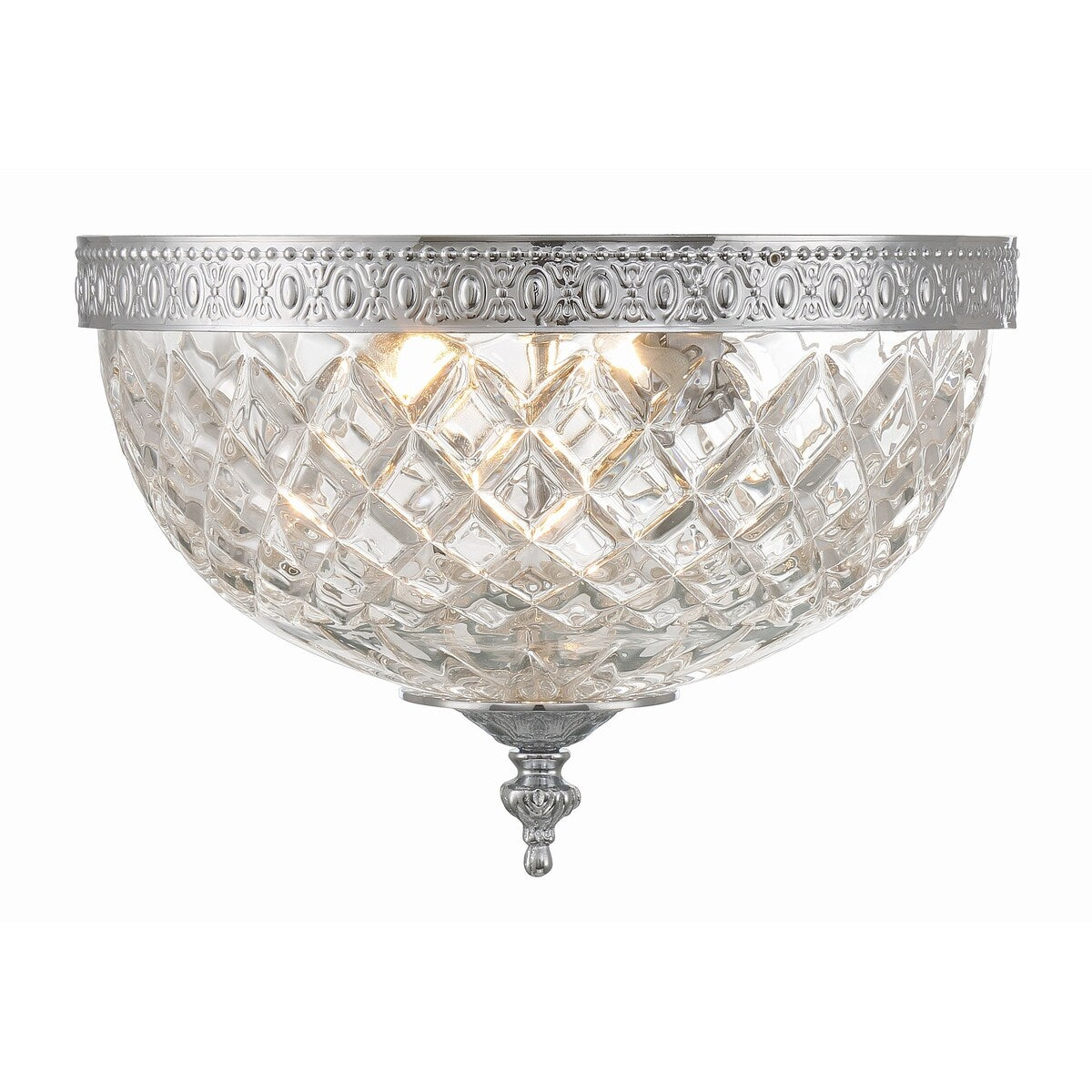 Plafonnier en cristal Crystorama à 2 lampes - 10 L x 8 H x 10 P
