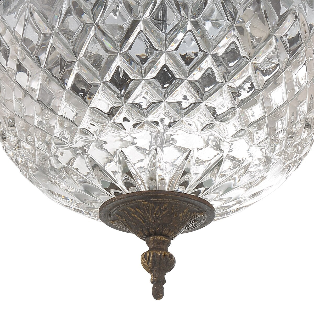 Plafonnier en cristal Crystorama à 2 lampes - 10 L x 8 H x 10 P