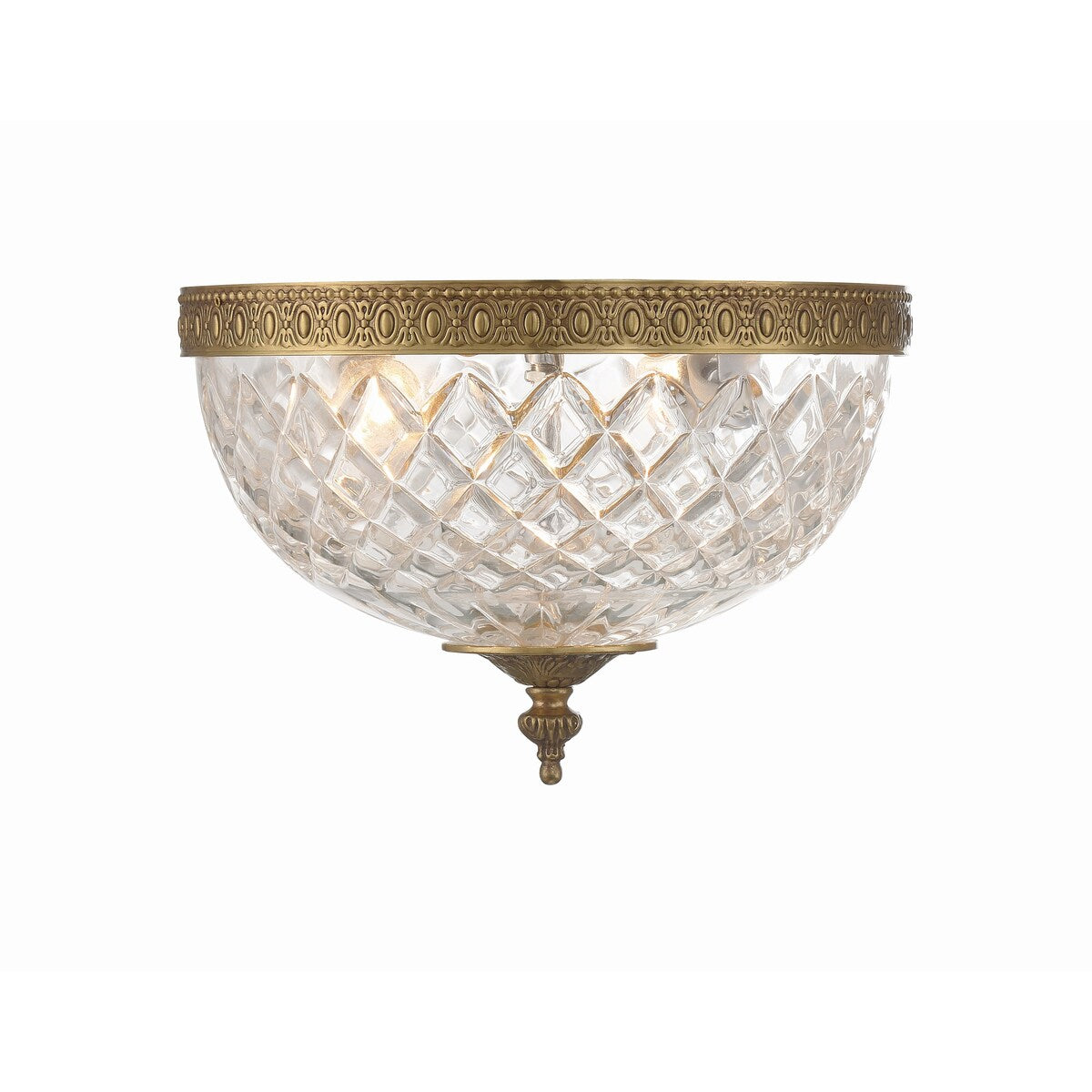 Plafonnier en cristal Crystorama à 2 lampes - 10 L x 8 H x 10 P