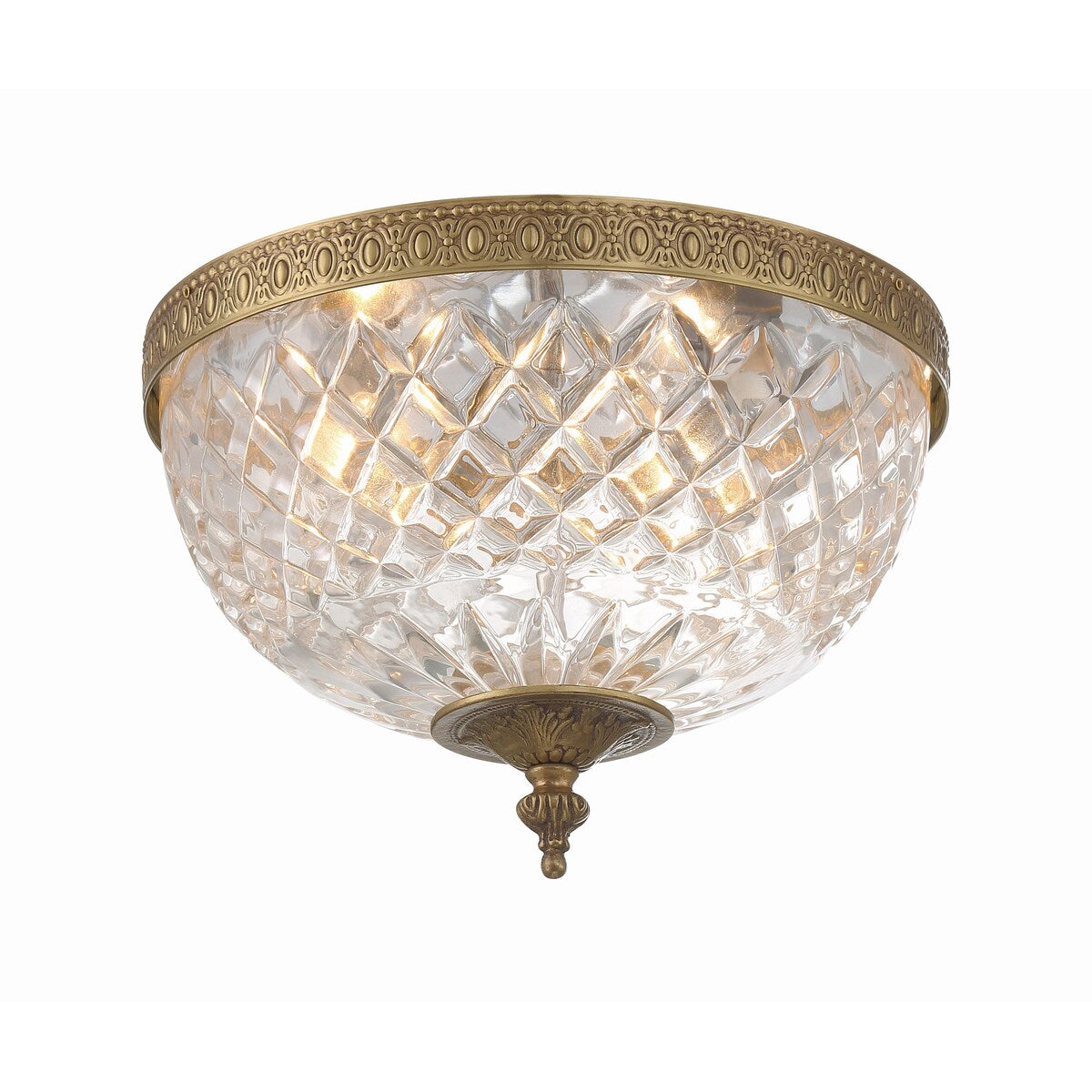 Plafonnier en cristal Crystorama à 2 lampes - 10 L x 8 H x 10 P