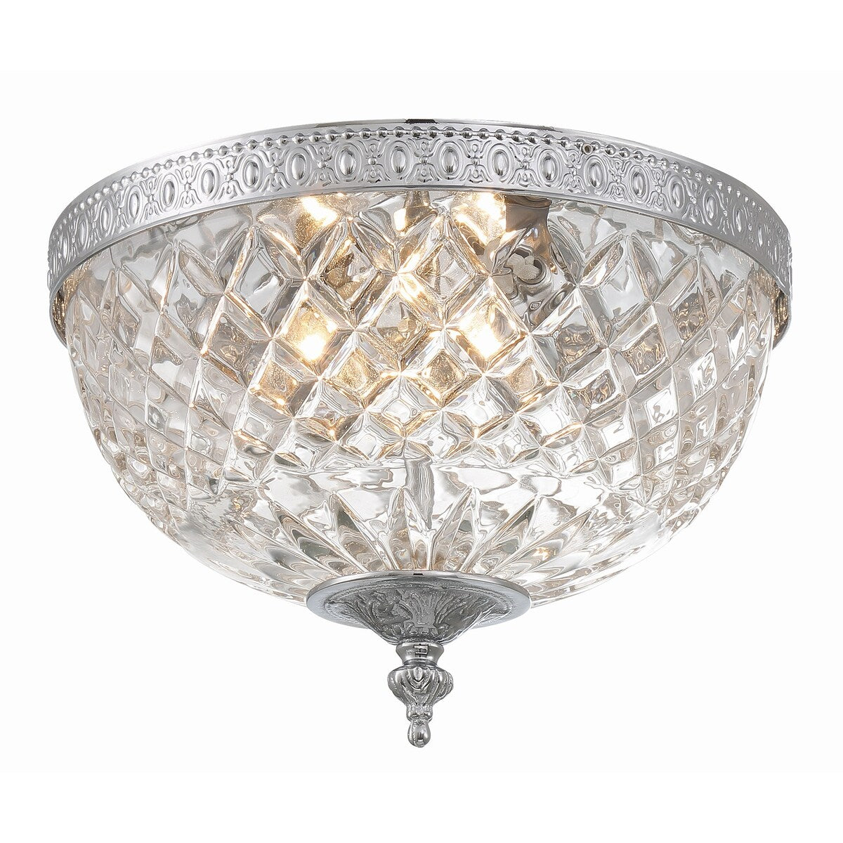 Plafonnier en cristal Crystorama à 2 lampes - 10 L x 8 H x 10 P