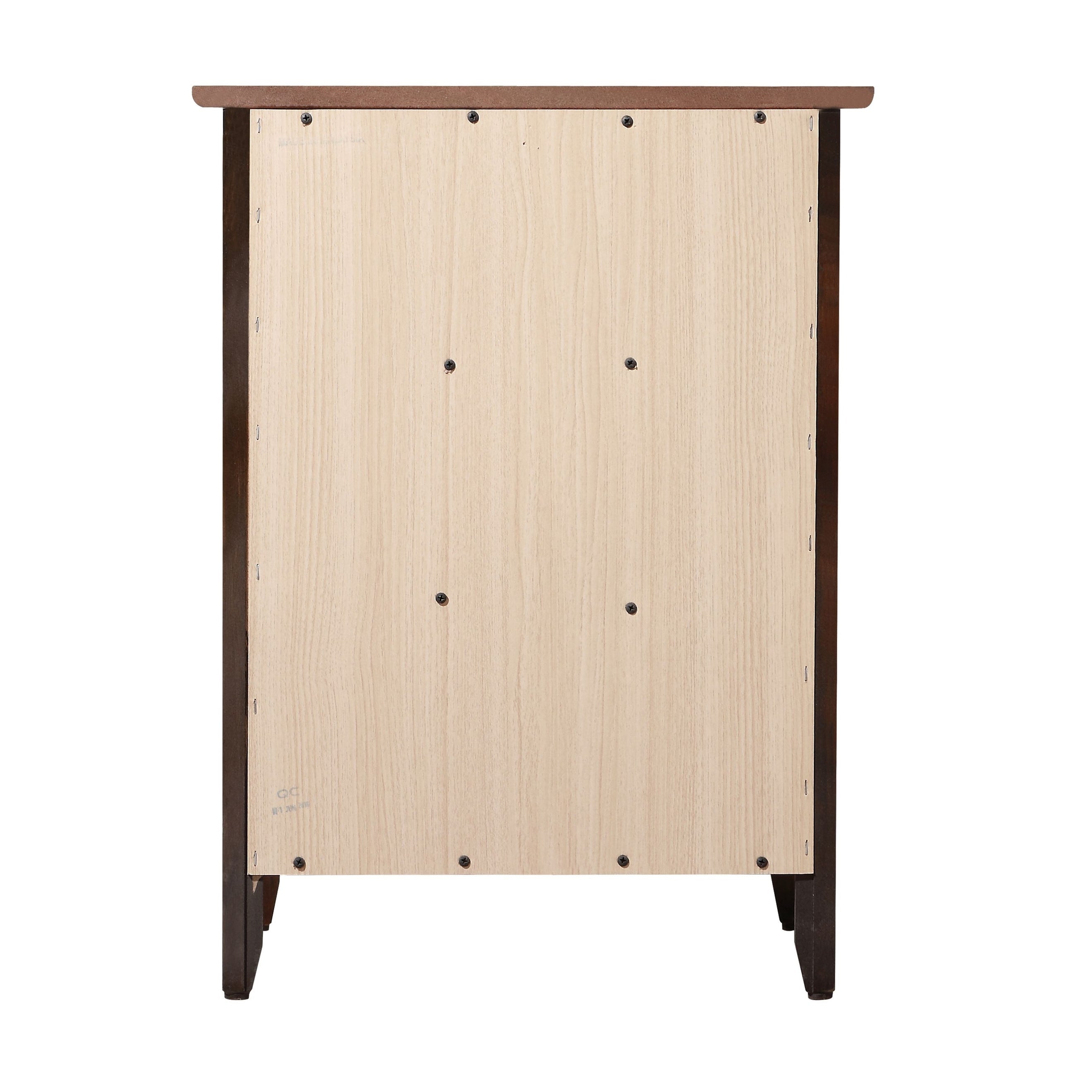 Table de chevet transitionnelle en bois à 3 tiroirs Daniel