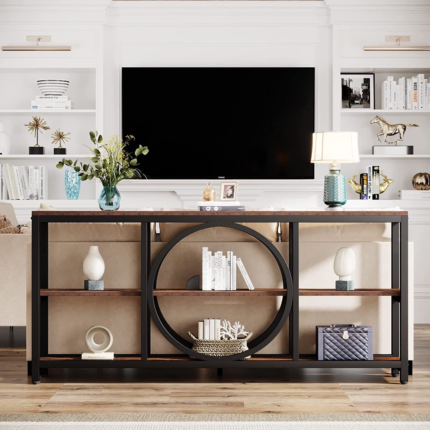 Table console extra longue de 70,9 pouces Tables de canapé étroites
