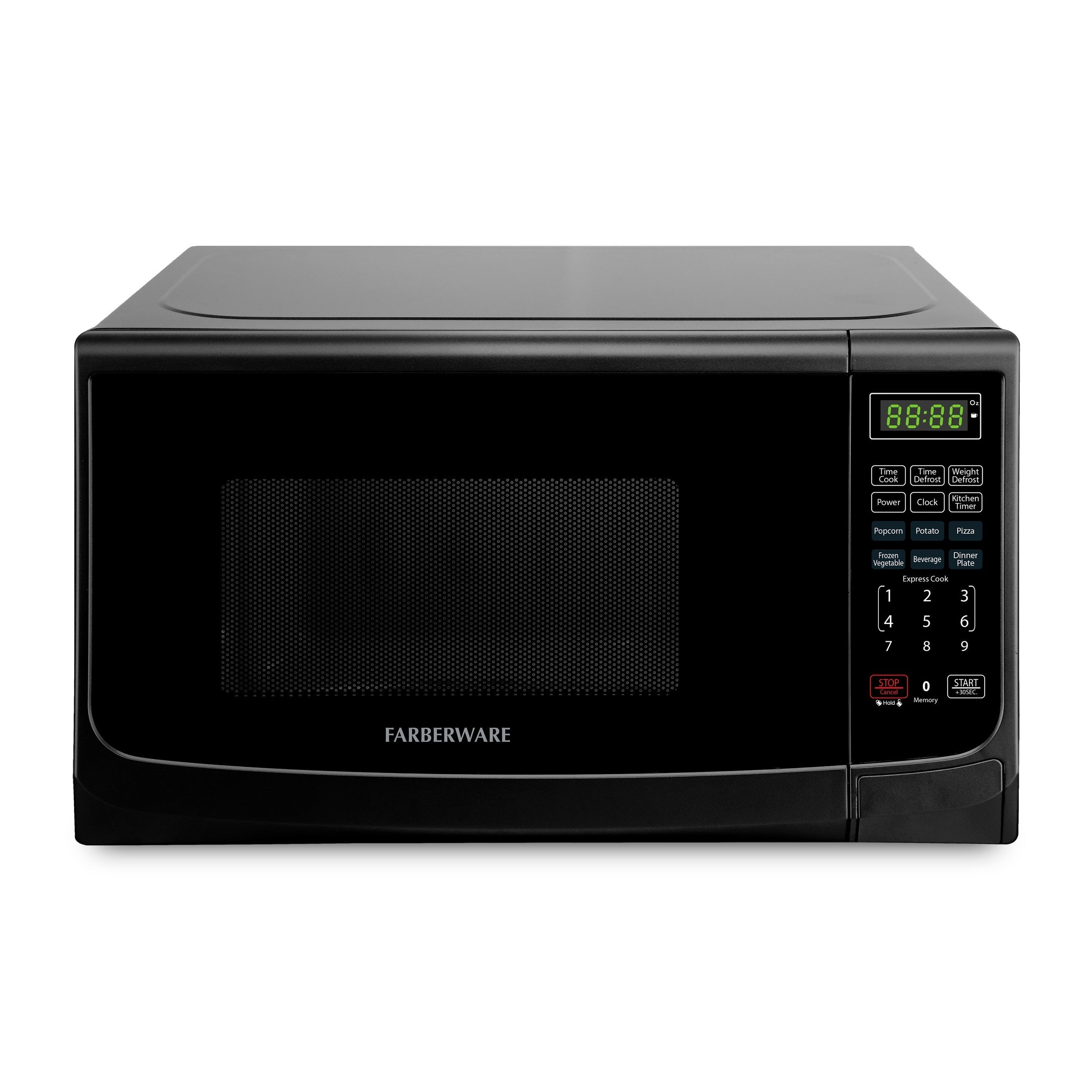 Four à micro-ondes de comptoir Farberware de 1 000 W et 1,1 pi³ avec éclairage LED et verrouillage enfant