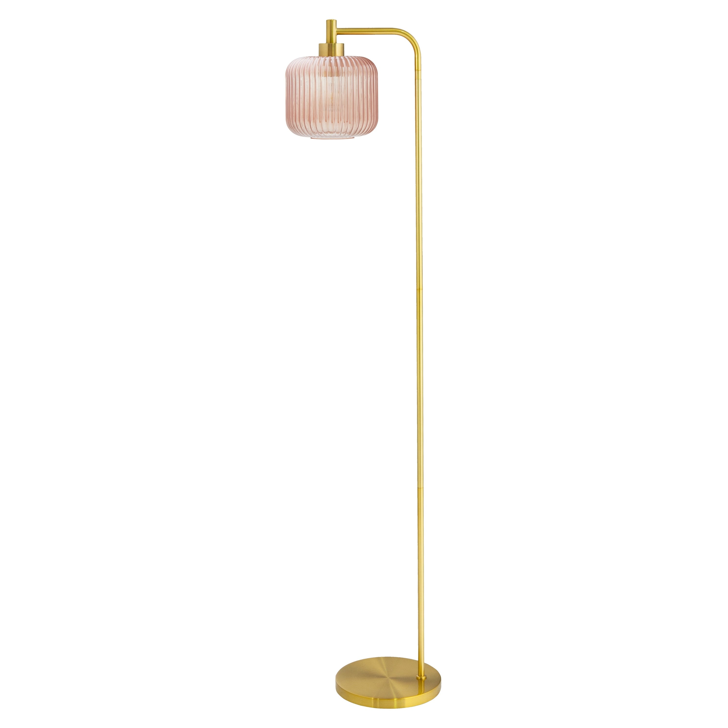 Lampe chandelier sur pied en métal doré et verre Frederick River of Goods