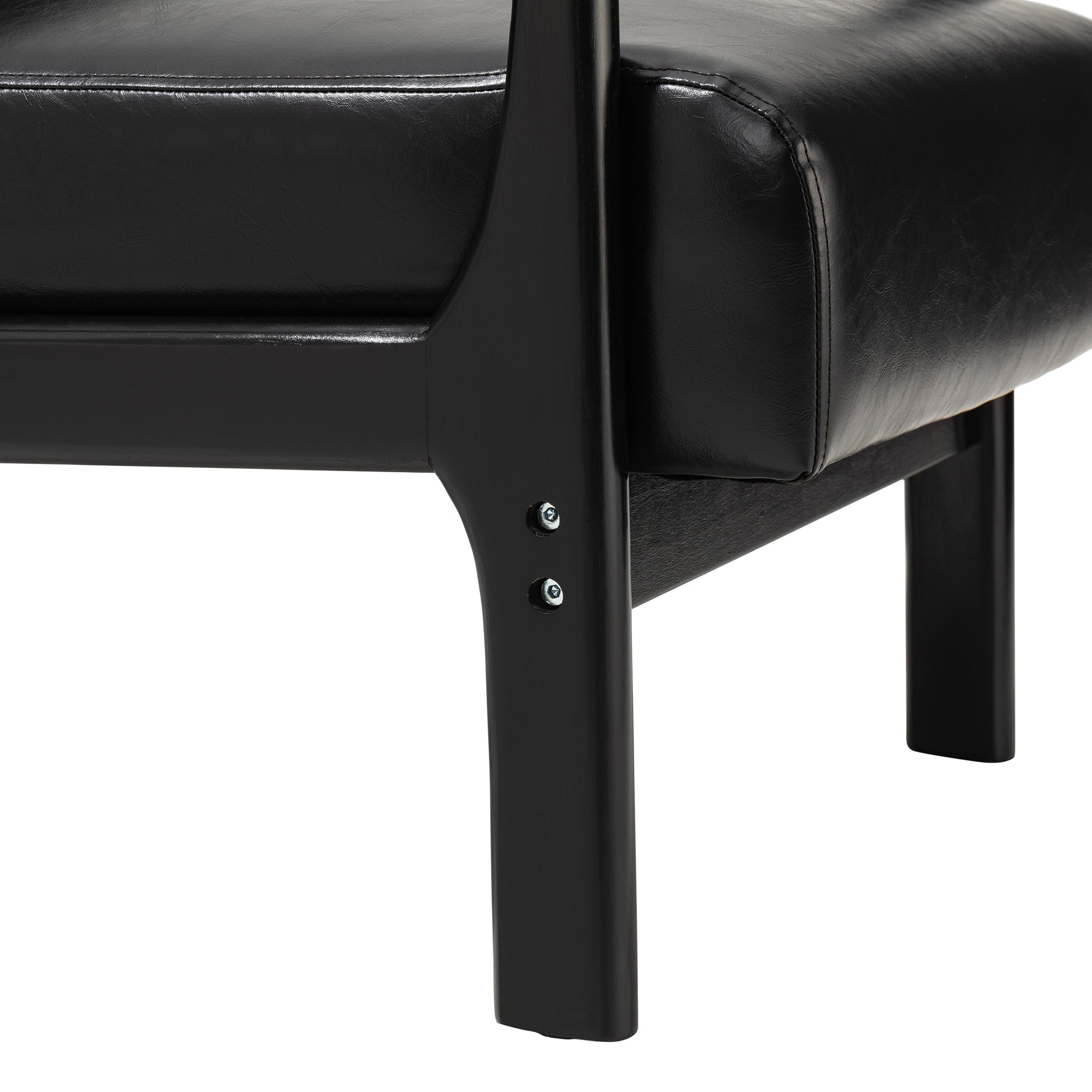 Fauteuil d'appoint moderne en cuir synthétique Glitzhome 30,75 po de hauteur, style milieu de siècle, avec coussin – 25,75 po de largeur x 33,75 po de profondeur x 30,75 po de hauteur