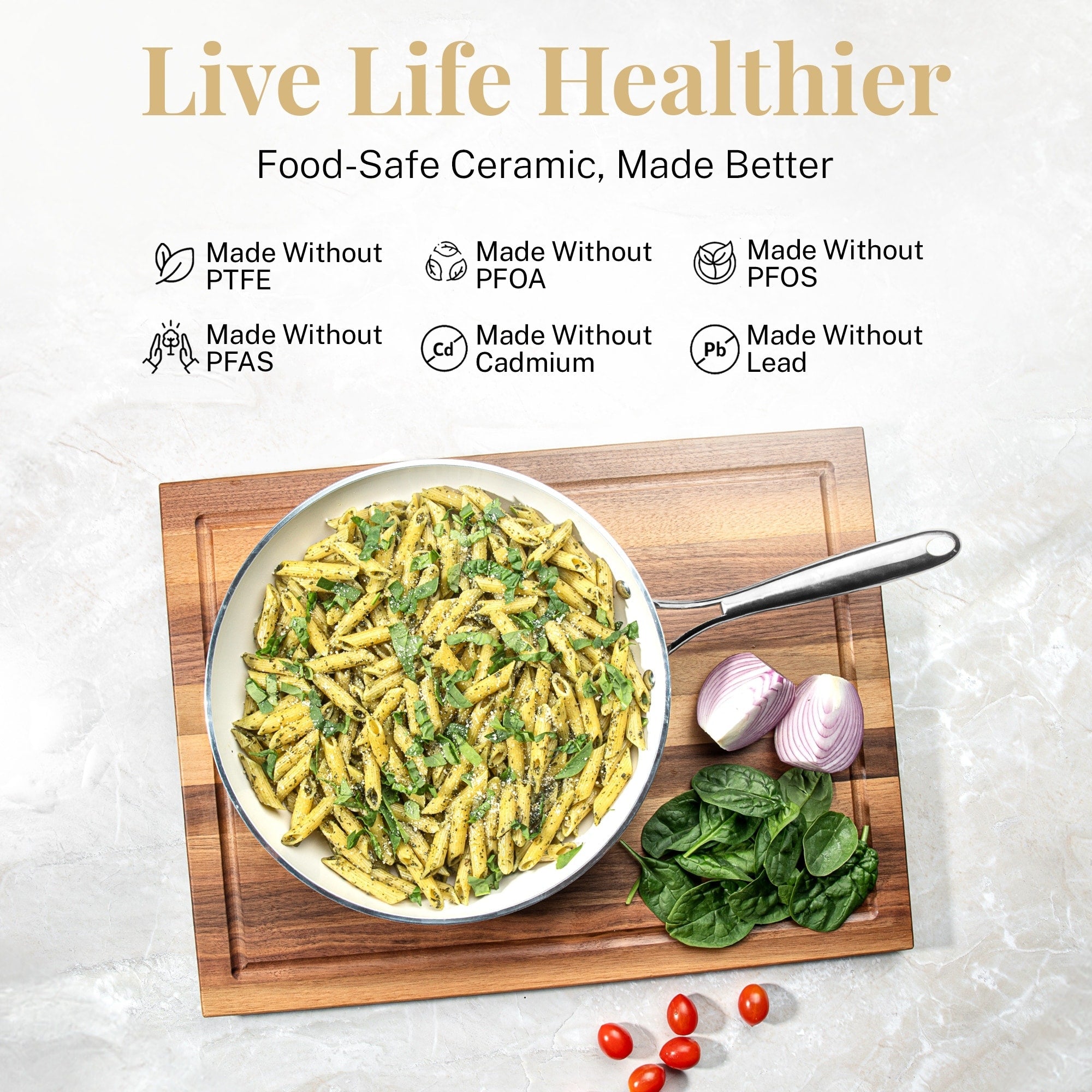 Batterie de cuisine express antiadhésive Gotham Steel Naturals, 20 pièces, avec ustensiles de cuisson et de cuisson