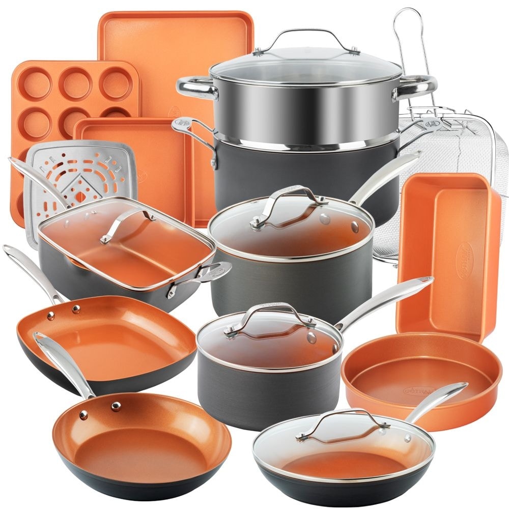 Batterie de cuisine et ustensiles de cuisson Gotham Steel Pro anodisé dur 20 pièces